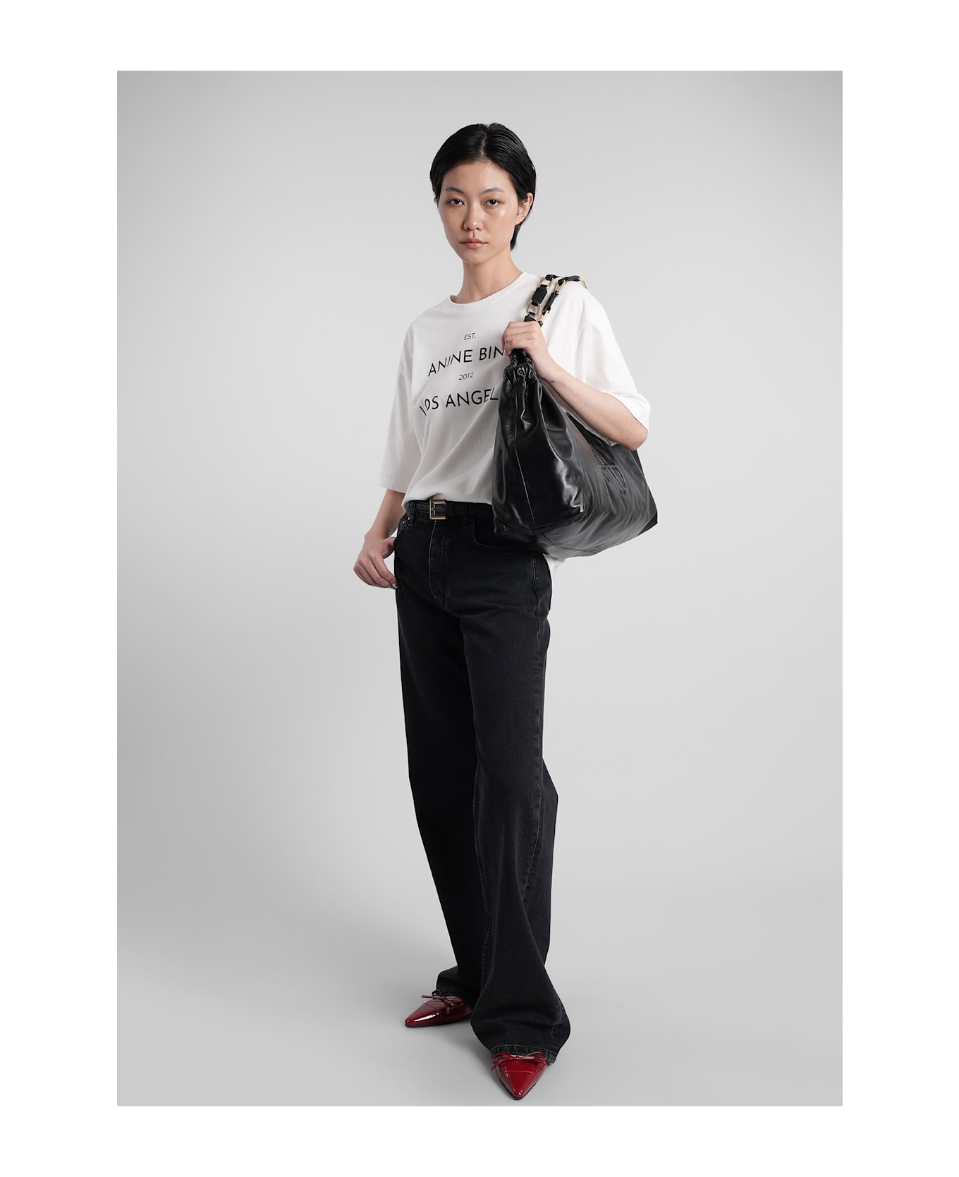 Anine Bing Hugh Jeans In Black Cotton - black
