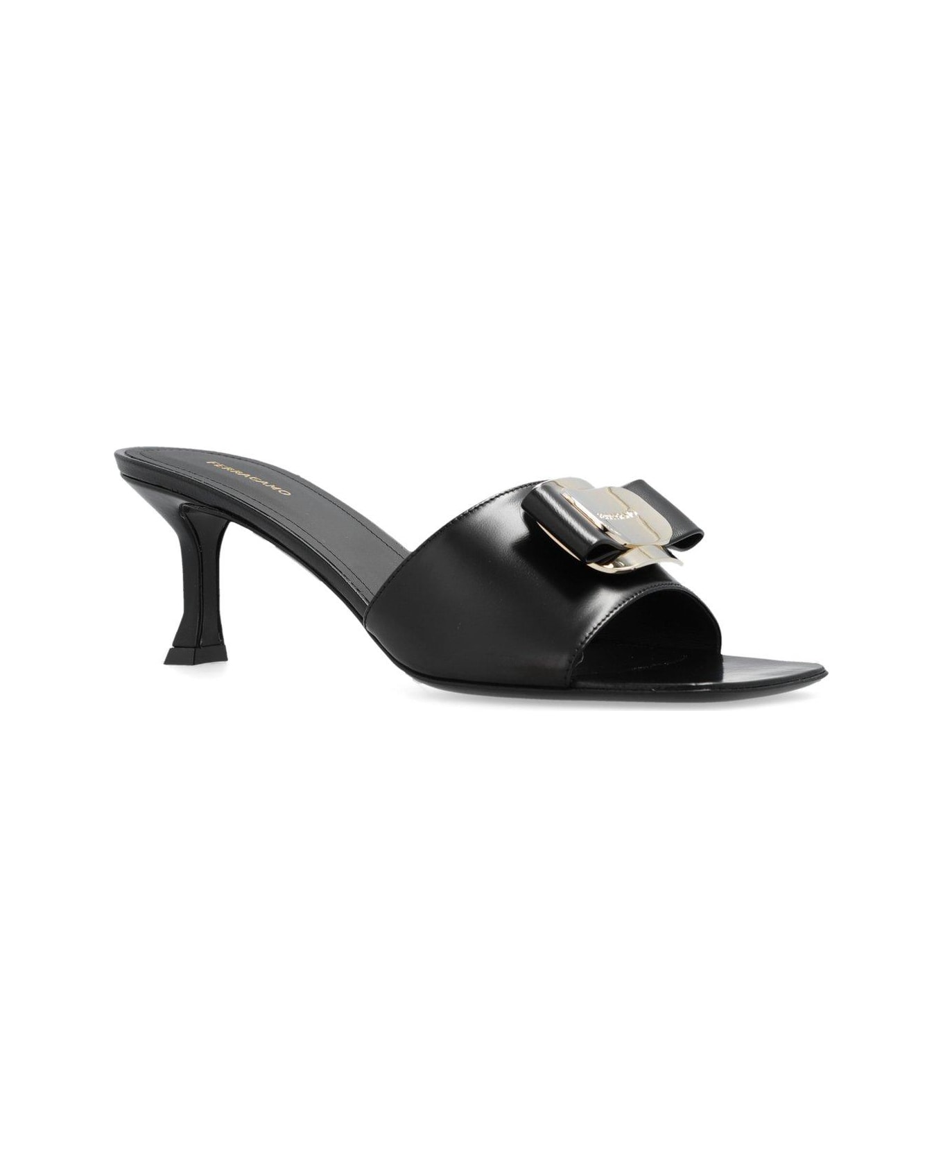Ferragamo Bow-detailed Slip-on Sandals - Nero