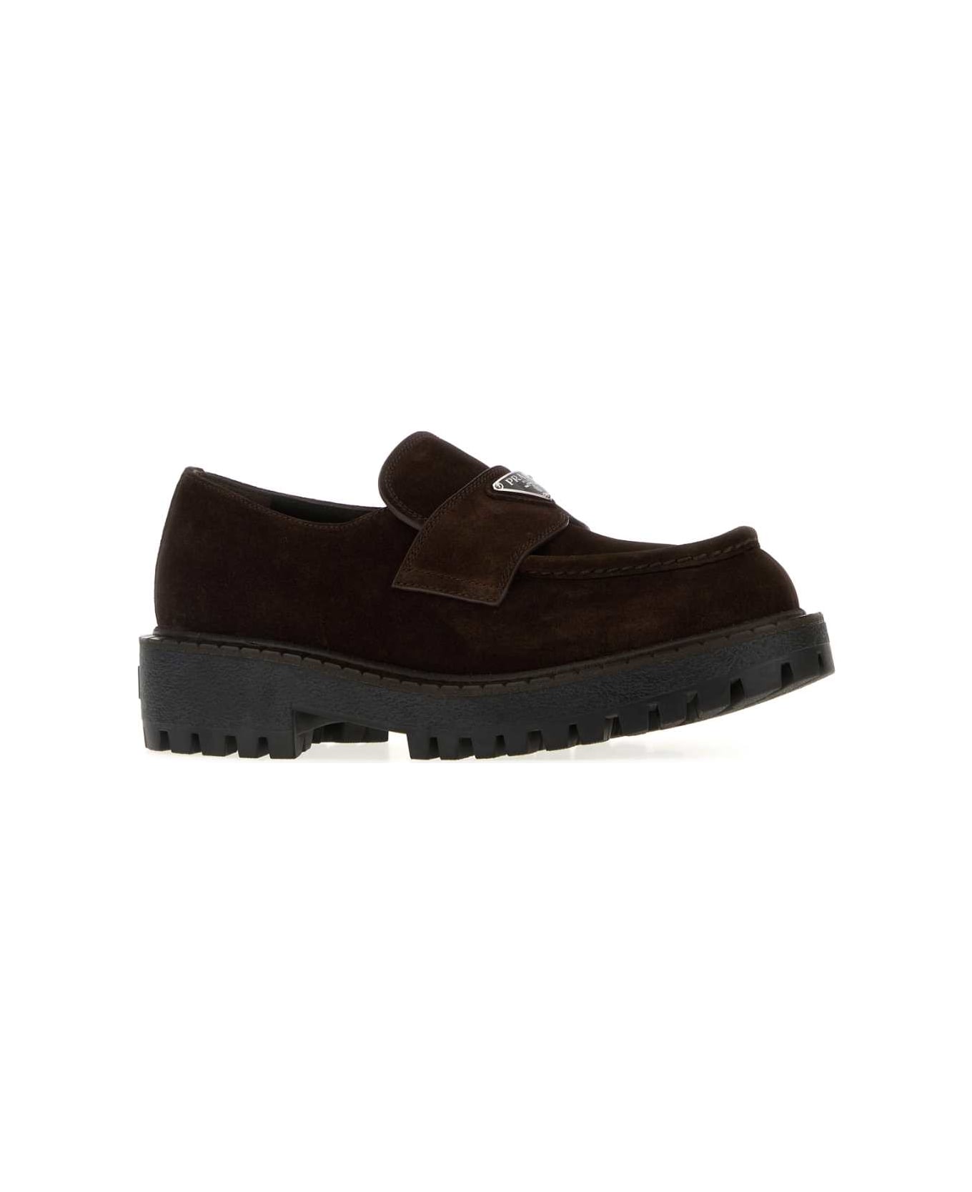 Prada Brown Suede Loafers - MORO