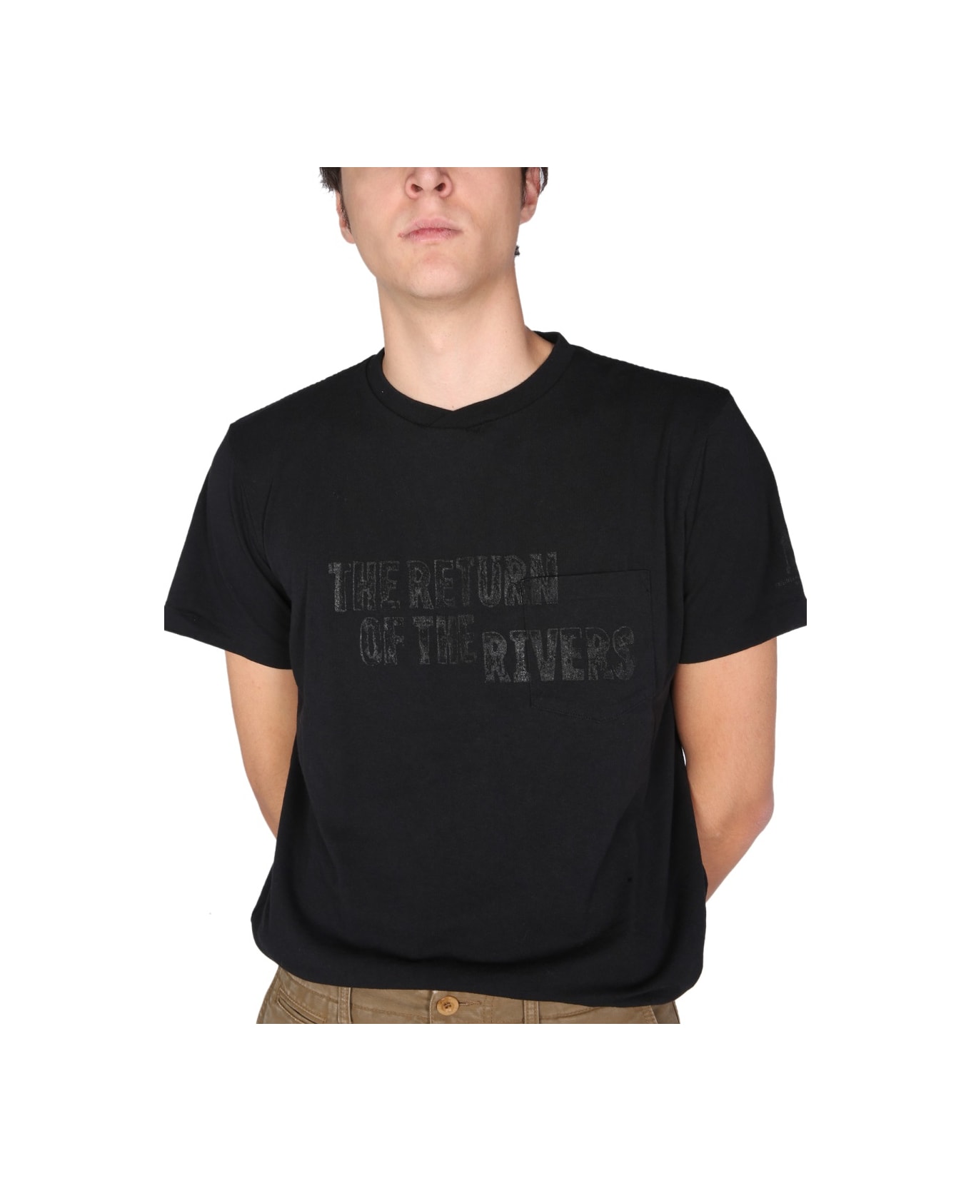 Engineered Garments Printed T-shirt - BLACK シャツ