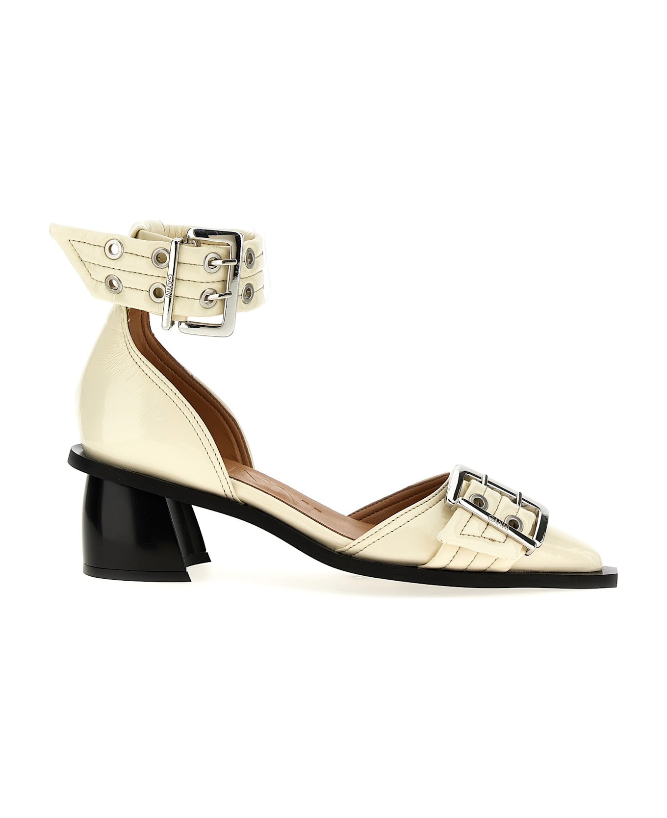 Ganni 
buckle Open Cut Pumps
 Pumps - White