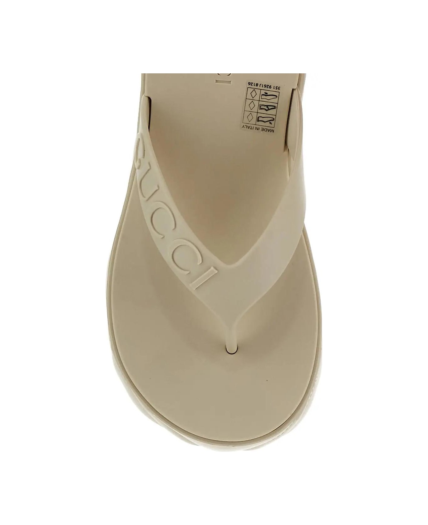 Gucci Thong Platform Sandals - White