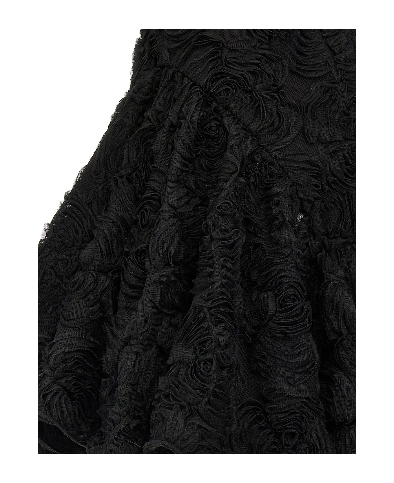 Rotate by Birger Christensen Flower Mesh Ruffle - nero