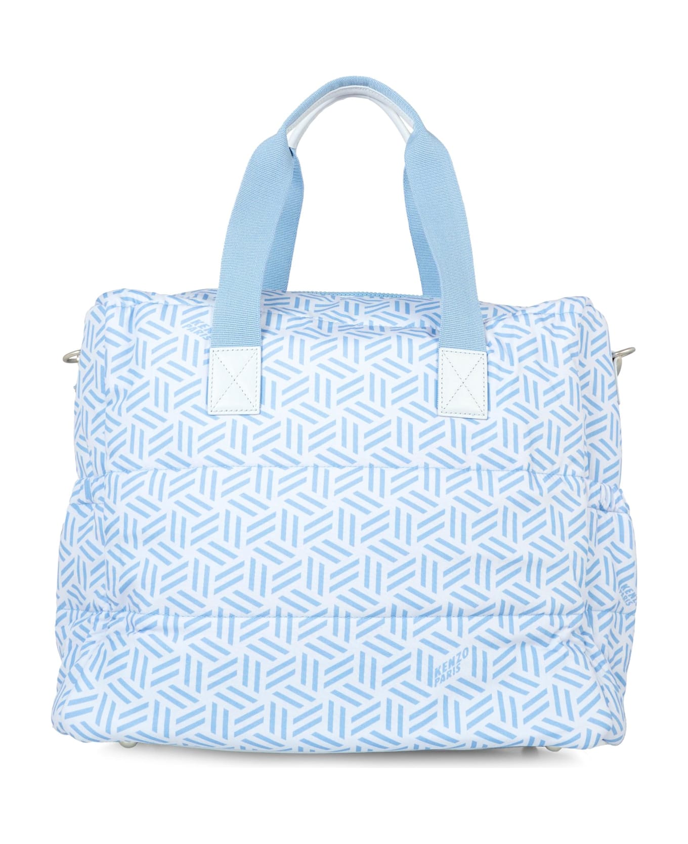 Kenzo Kids Blue Changing Bag For Baby Boy With Geometric Pattern - Blue