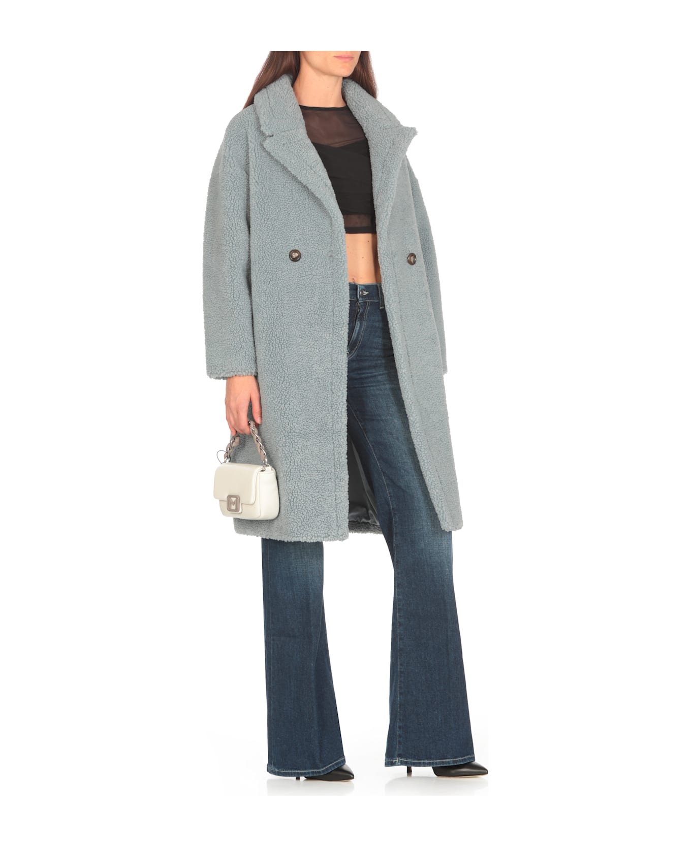 Betta Corradi Faux Fur Coat - Light Blue