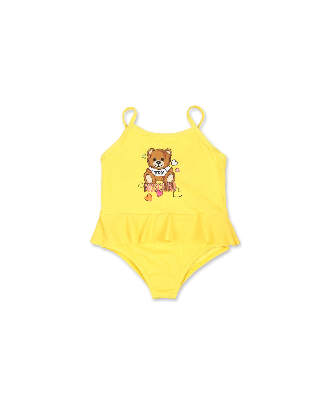 Moschino Yellow Swimsuit For Baby Girl With Teddy Bear - Yellow