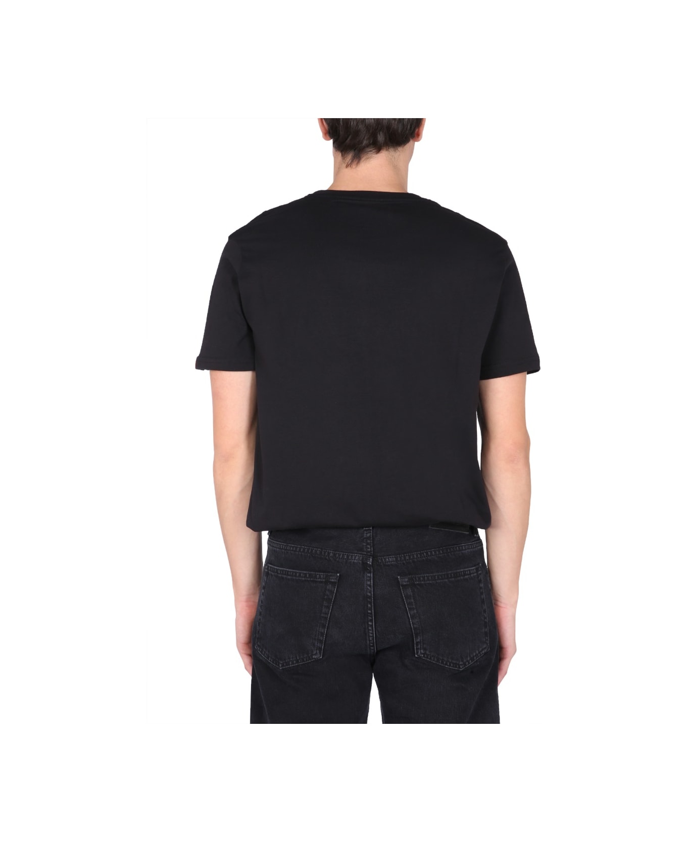 Alpha Industries T-shirt With Embroidered Logo - BLACK