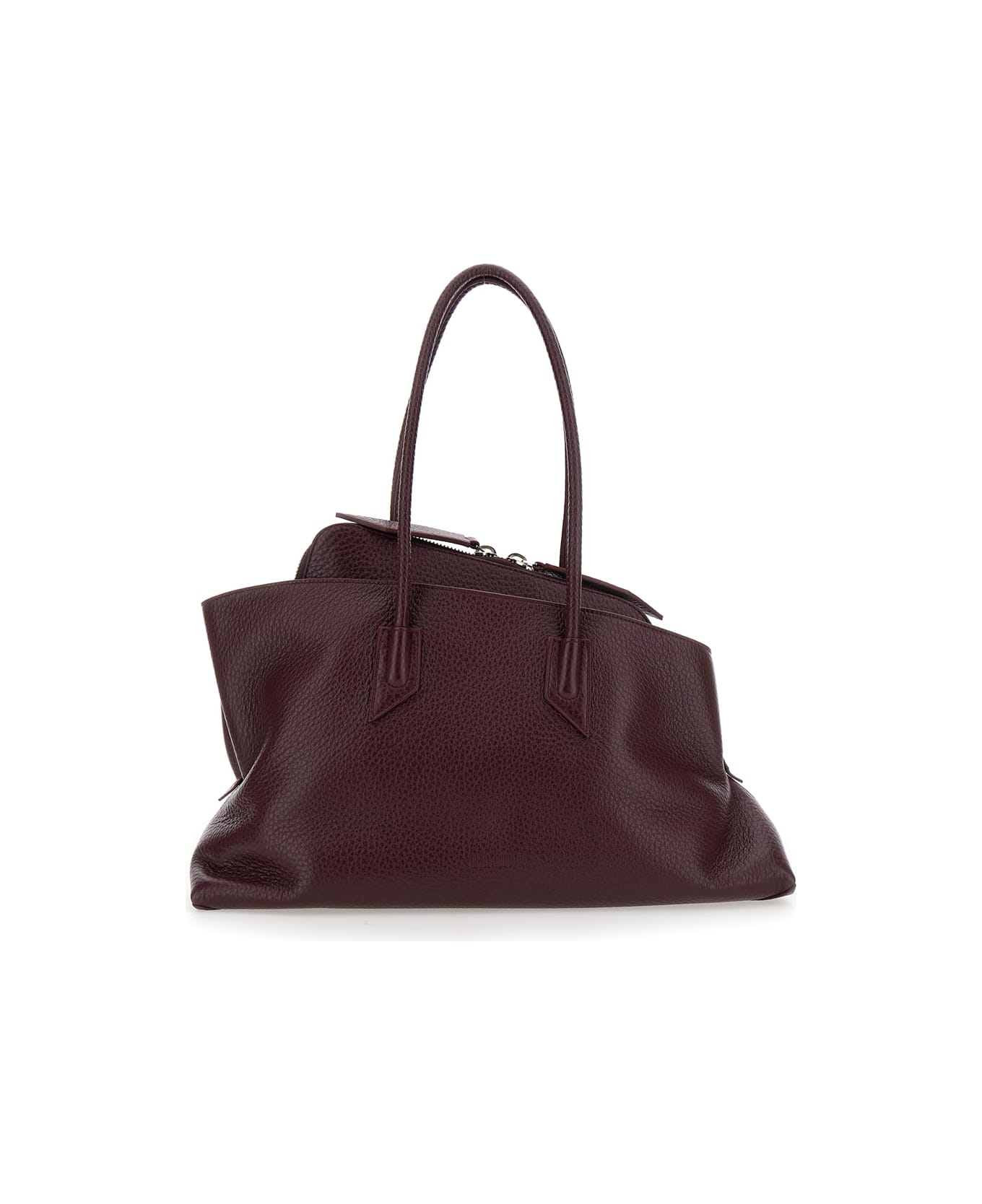 The Attico 
la Passeggiata
 Bordeaux Shoulder Bag With Two Top Handles In Leather Woman - Bordeaux