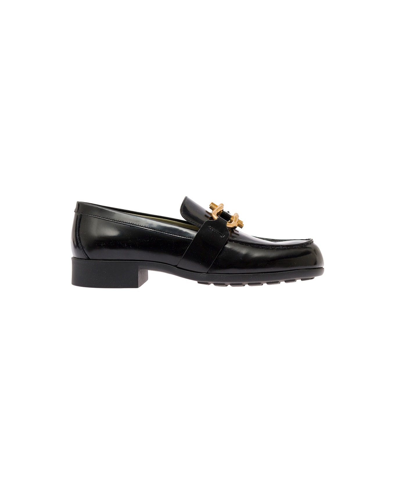 Bottega Veneta 'monsieur' Black Loafers With Horsebit In Patent Leather Woman Bottega Veneta - Black