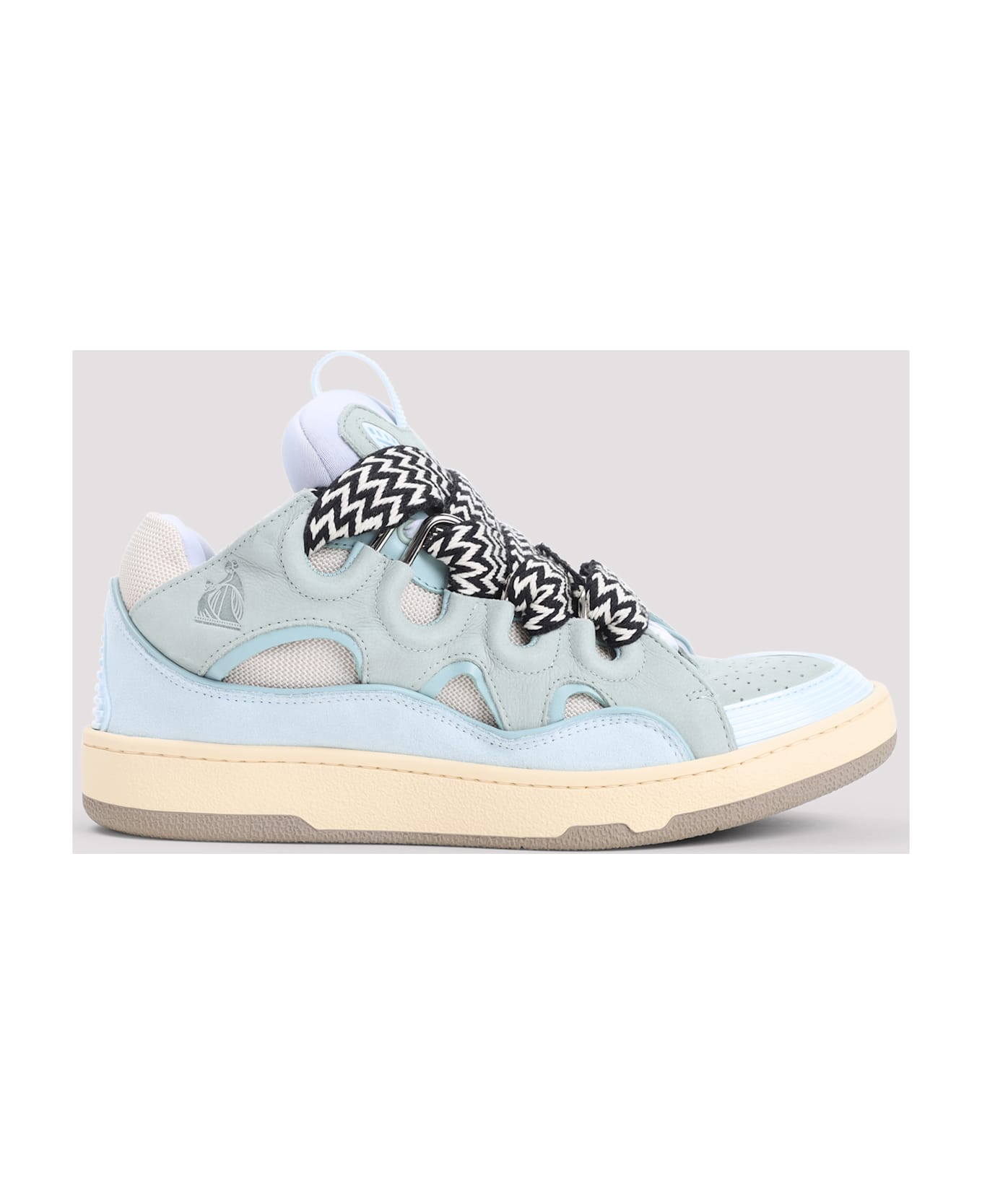 Lanvin Suede Leather Curb Sneakers - Pale Blue