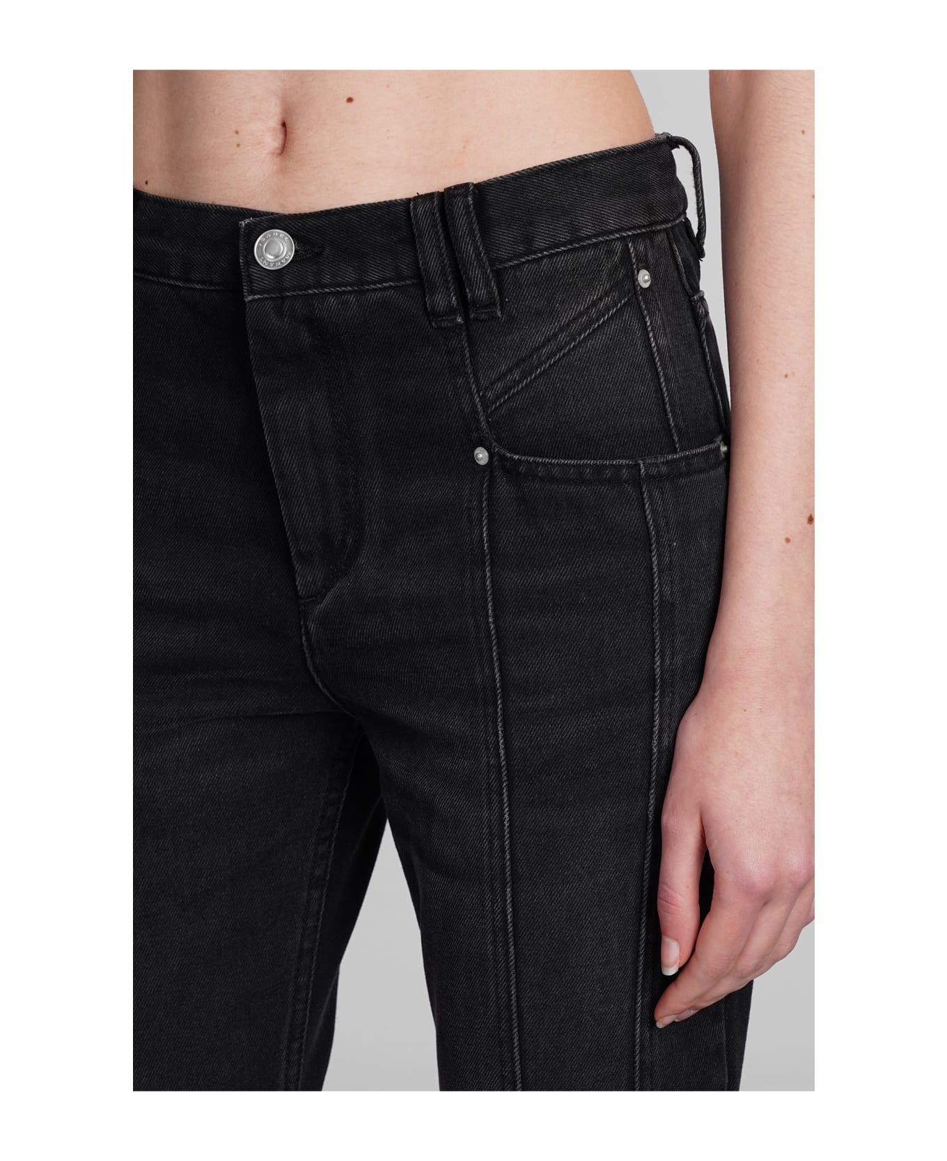 Isabel Marant Nikira Jeans In Black Cotton - black