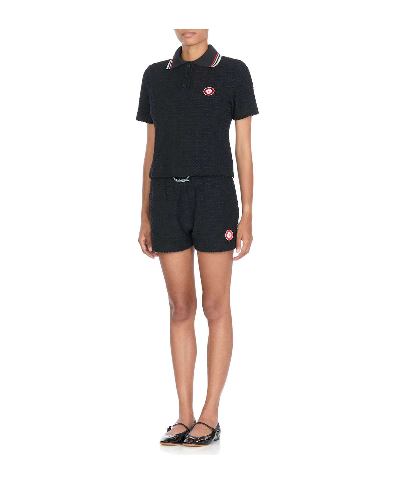 Casablanca Monogram Towelling T-shirt - Black