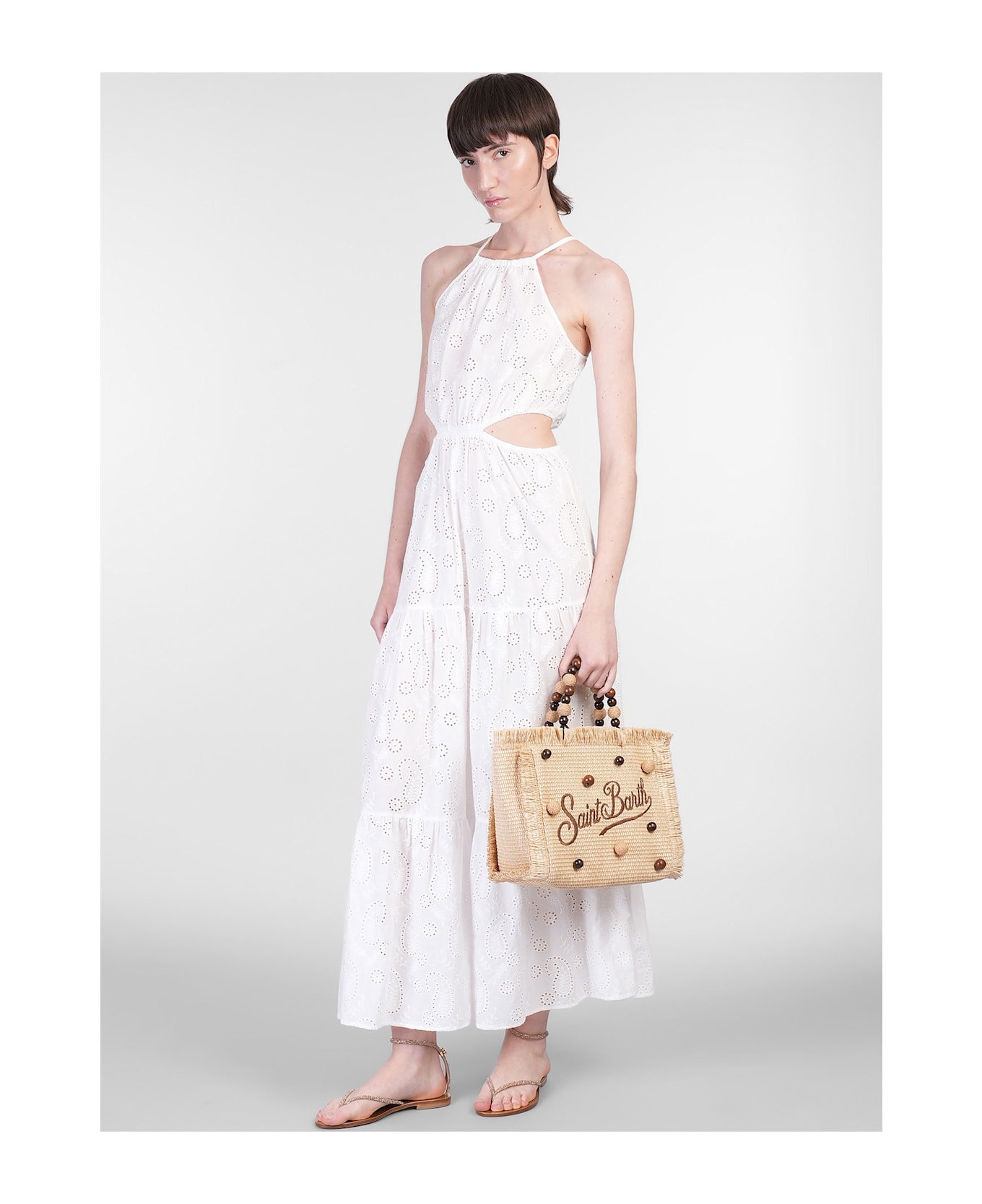 MC2 Saint Barth Kabi Long Dress In White Cotton - white