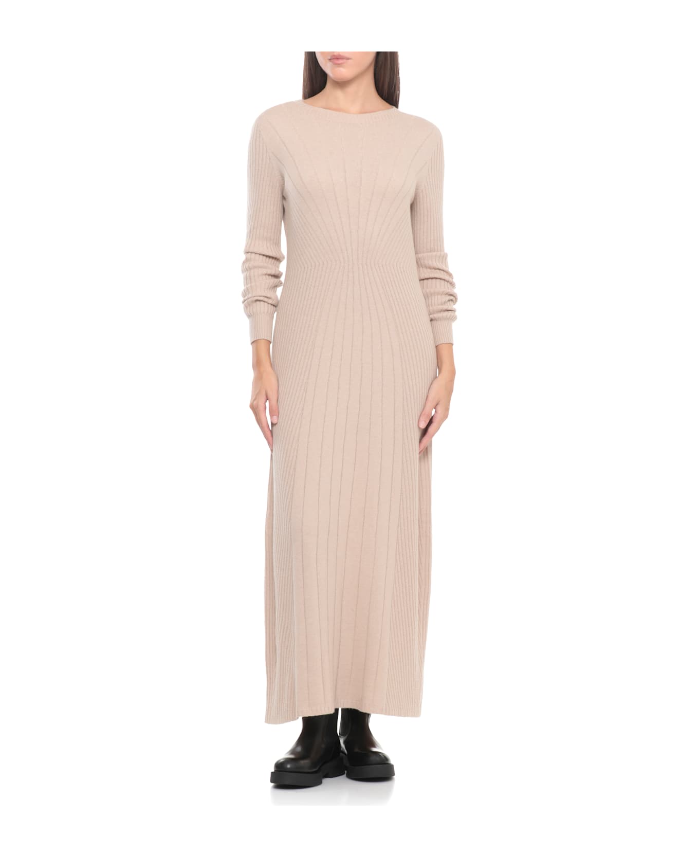 D.Exterior Cashmere Bland Dress - Beige