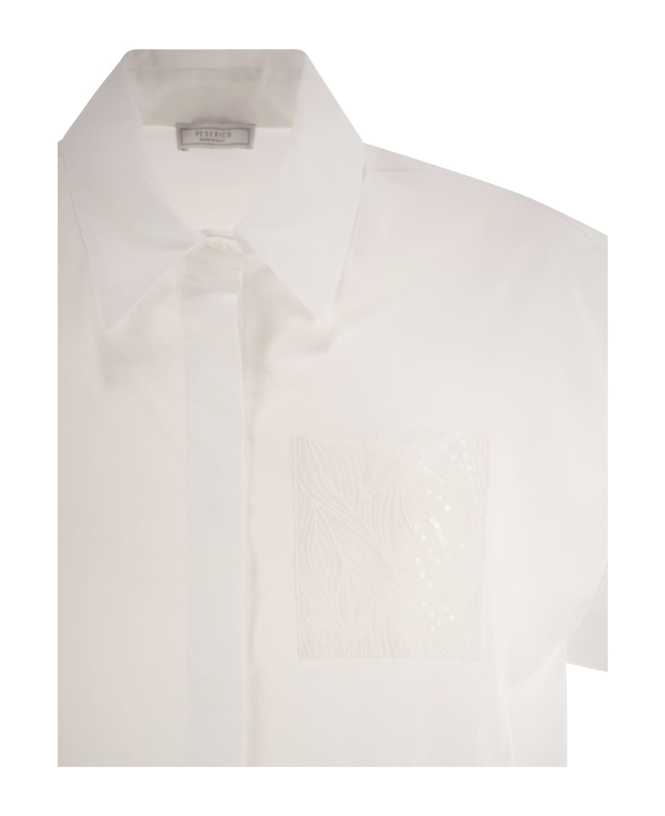 Peserico Cotton-blend Poplin Shirt - White