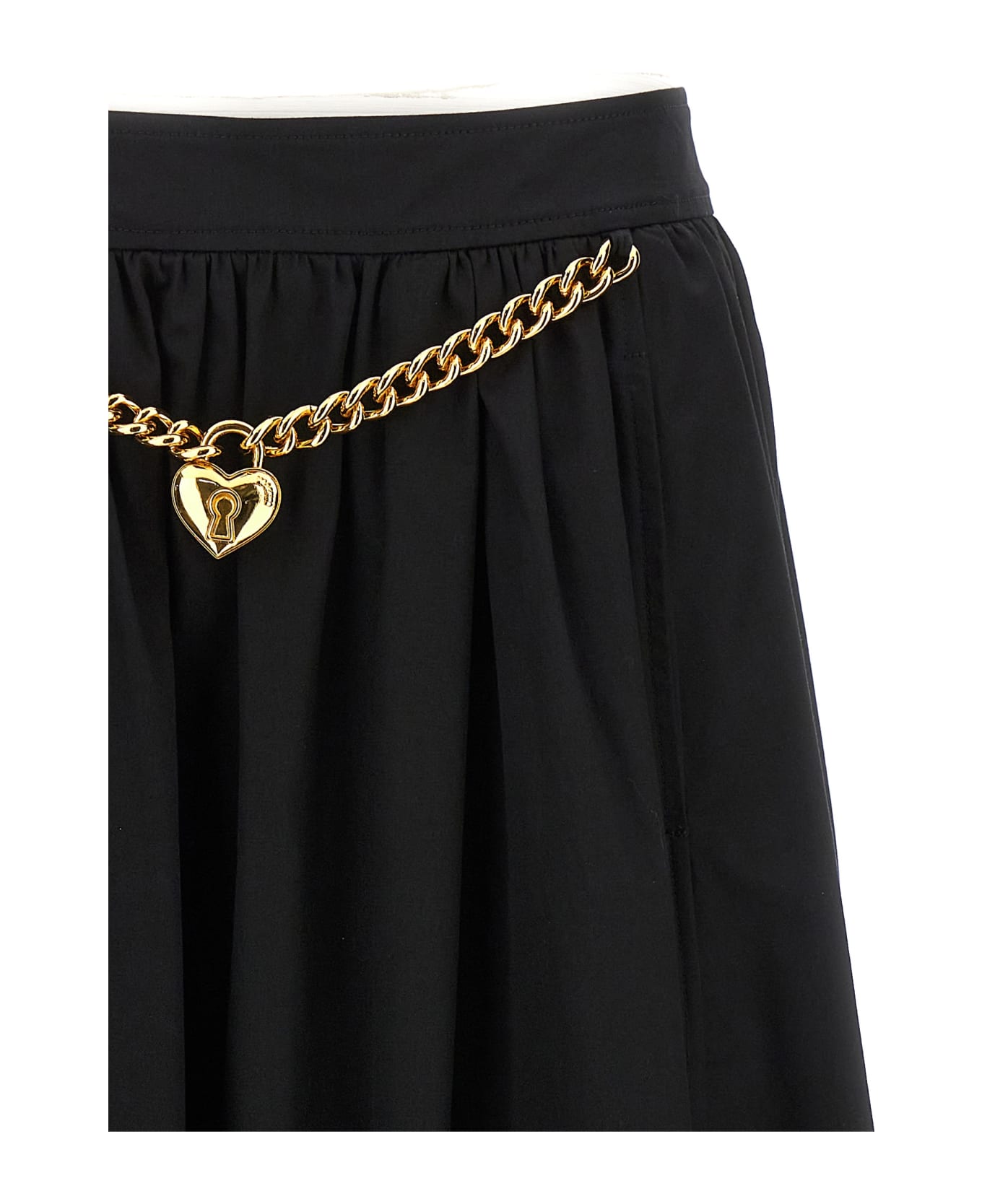 Moschino Pleated Midi Skirt - Black  