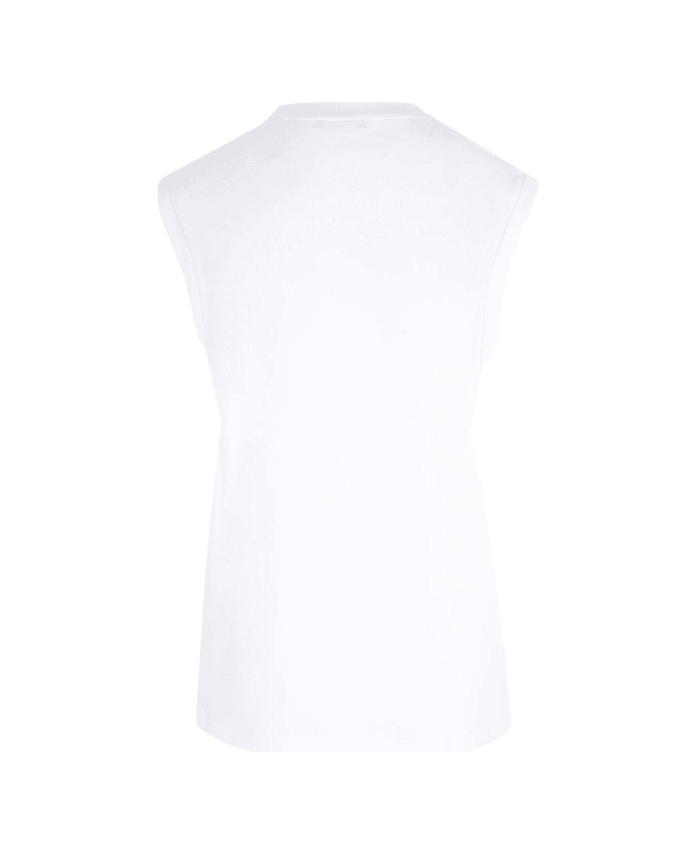 Balmain Flocked Logo Tank Top - Gpy Blanc Rouge Vif Marine タンクトップ