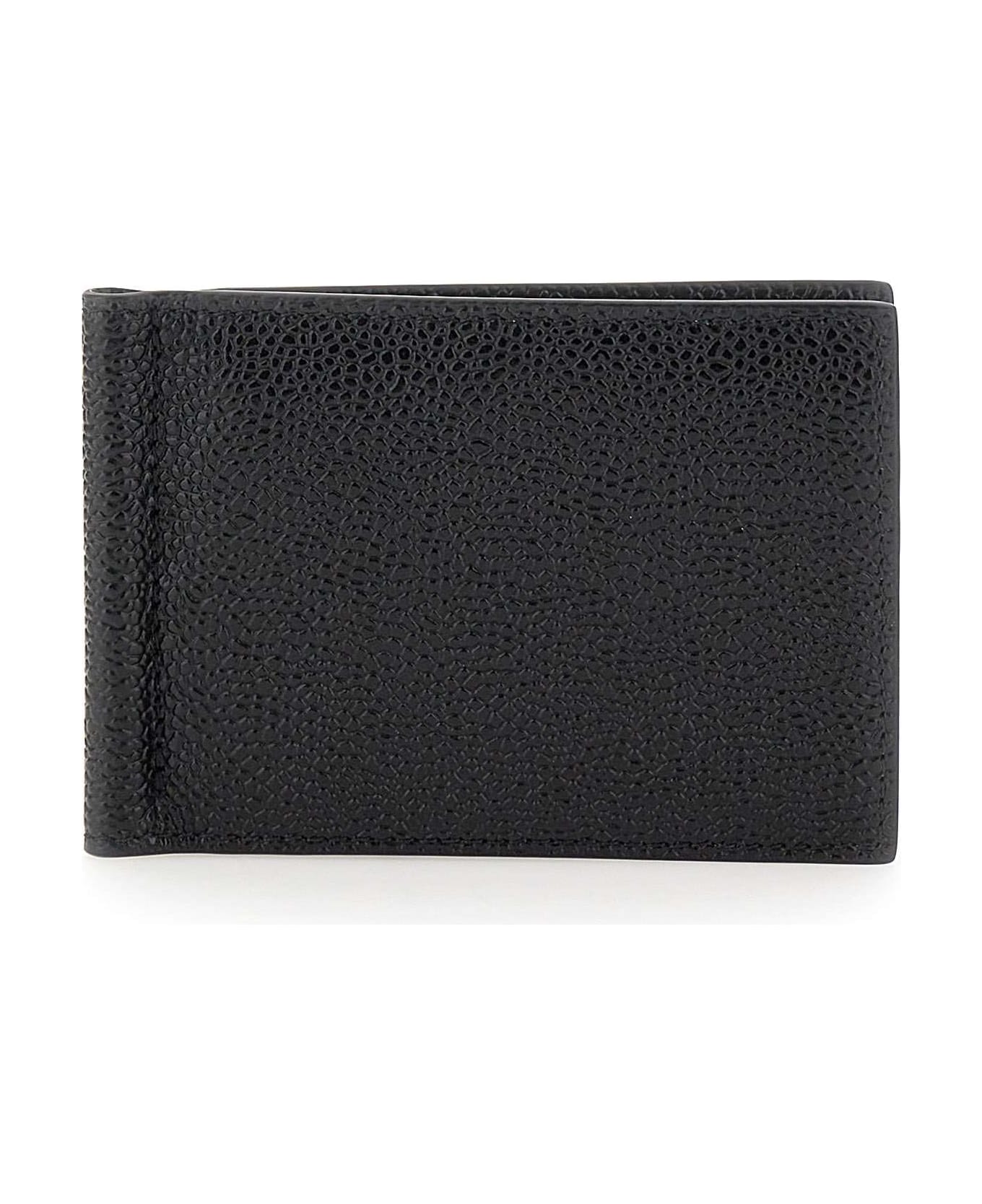 Thom Browne "money Clip" Leather Wallet - BLACK