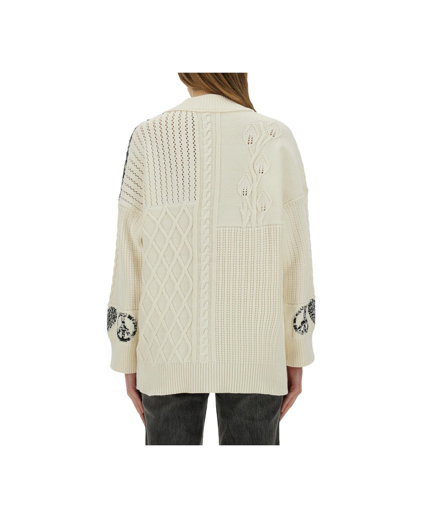 M05CH1N0 Jeans Cotton Knit Cardigan - IVORY