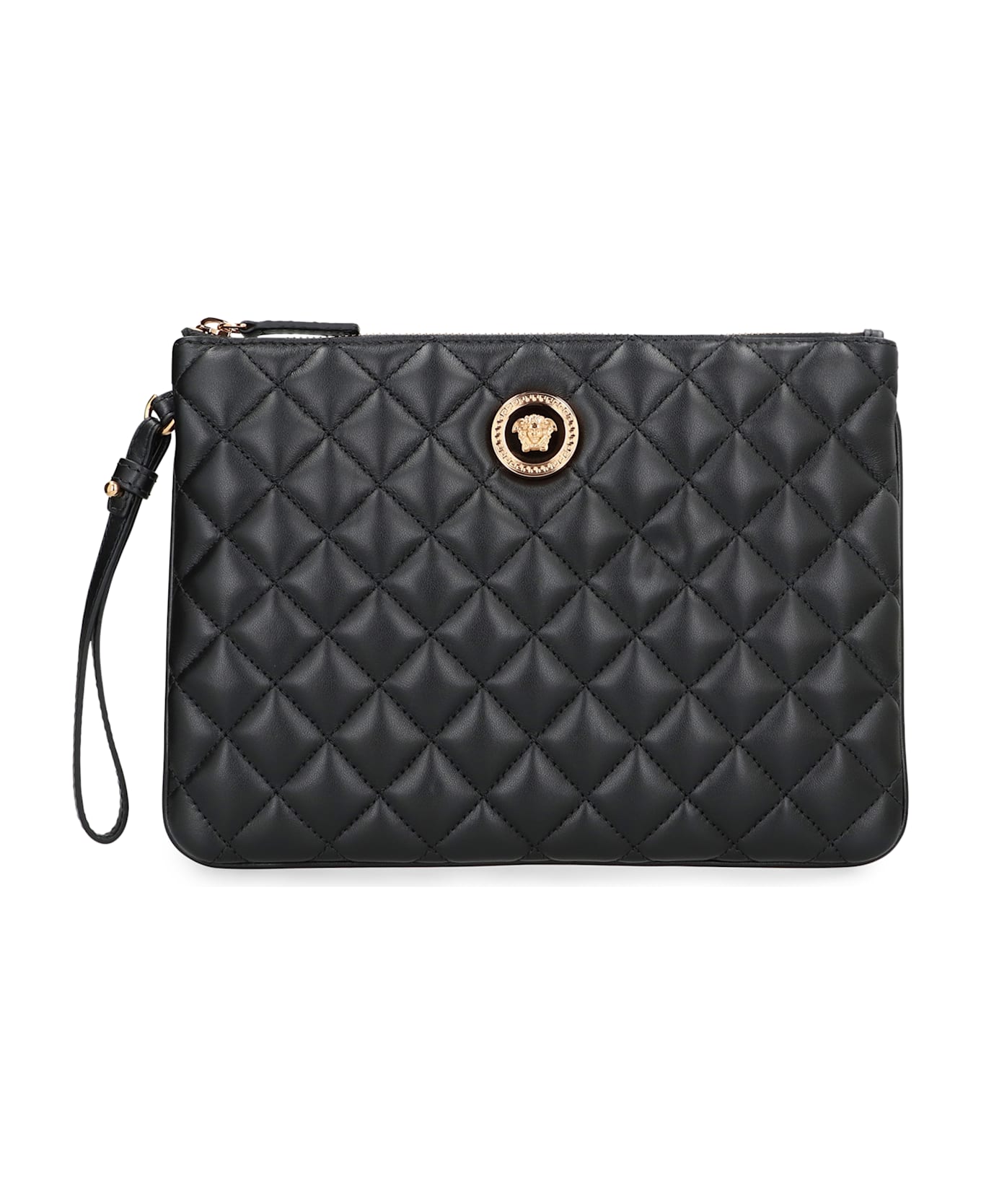 Versace Leather Flat Pouch - black