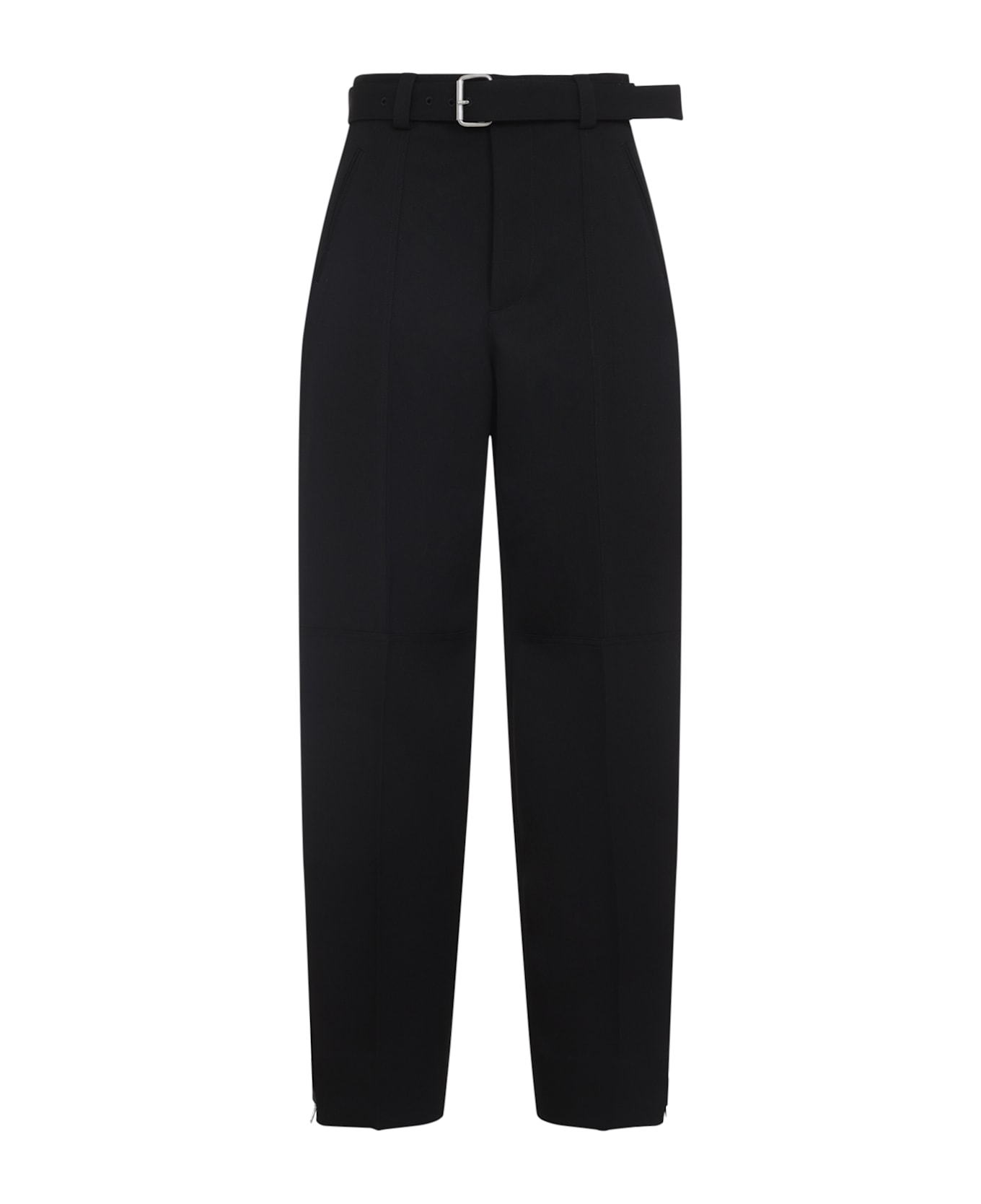 Bottega Veneta Wool Belted Trousers - Black