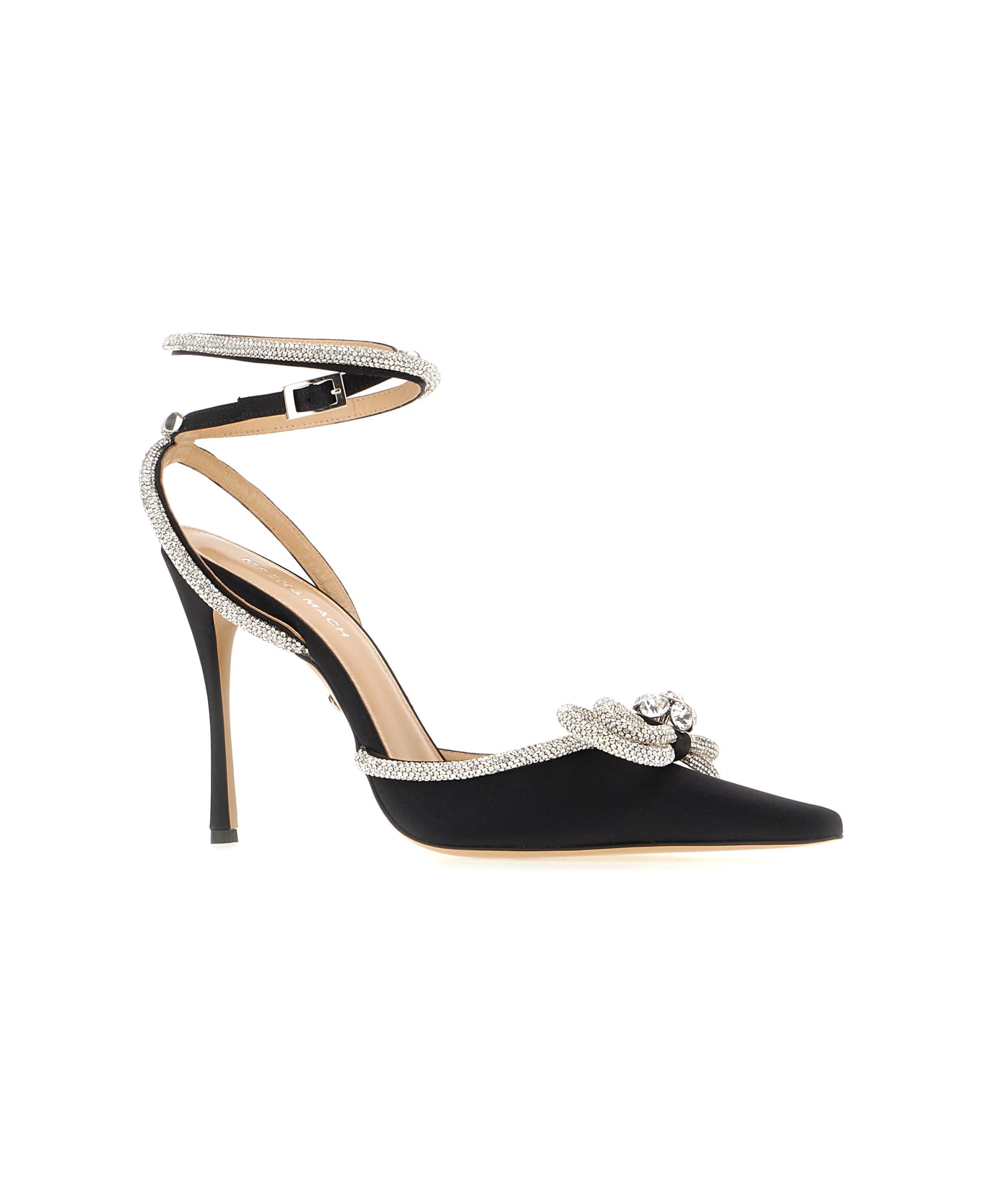 Mach 
Mach Black Satin Double Bow Pumps - BLACK