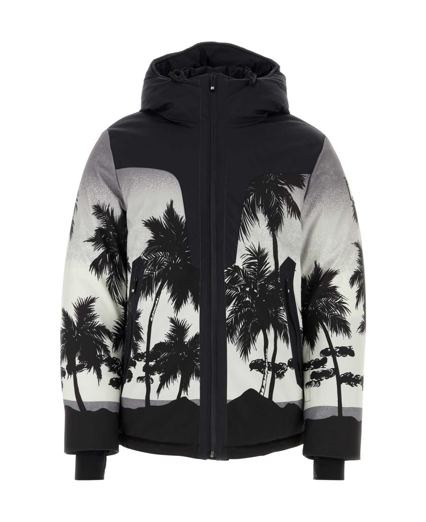 Palm Angels Printed Polyester Palm Ski Jacket - LIGHTGREYBLACK