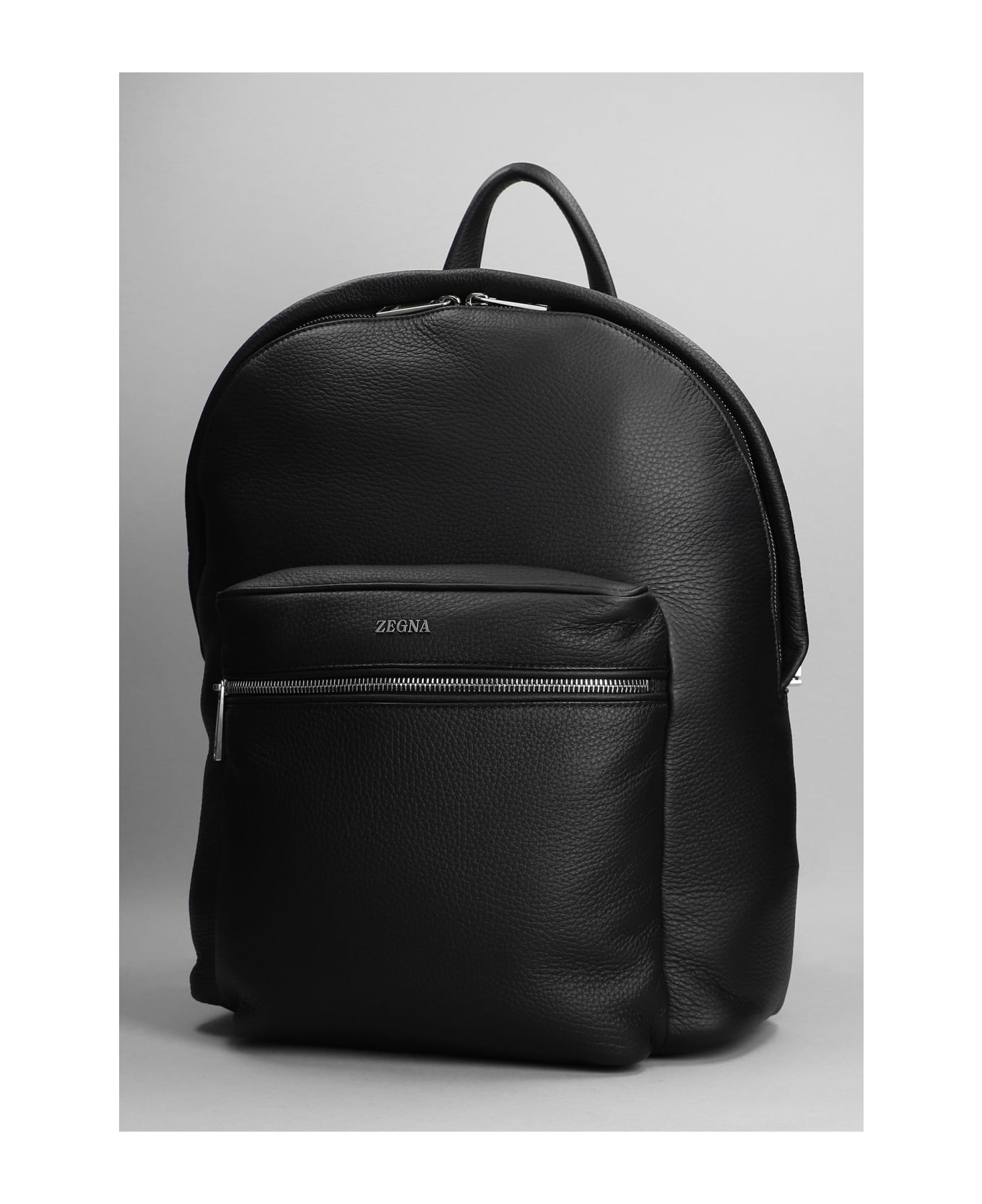 Zegna Backpack In Black Leather - black
