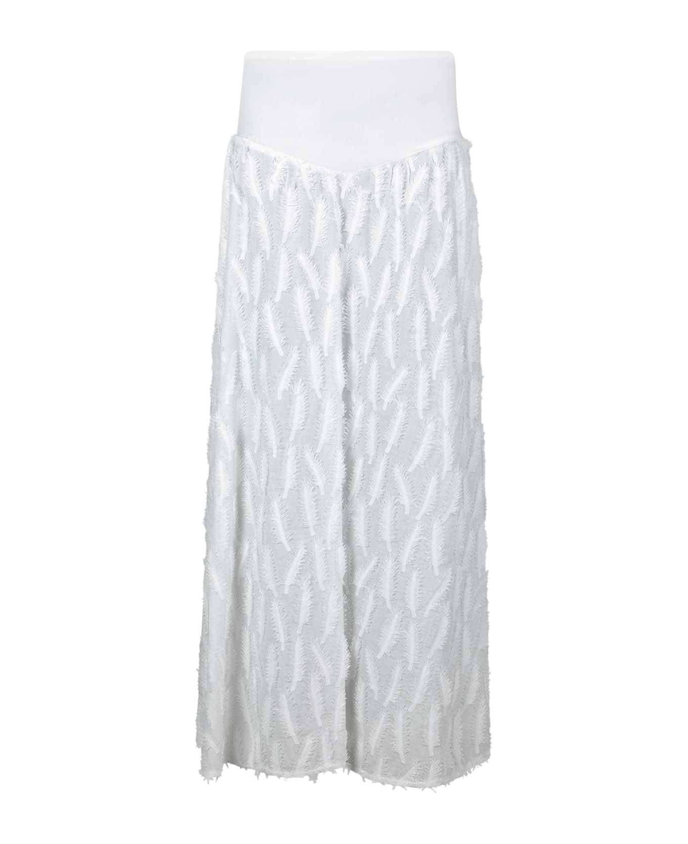 Federica Tosi Long Basque White Muslin Skirt - White