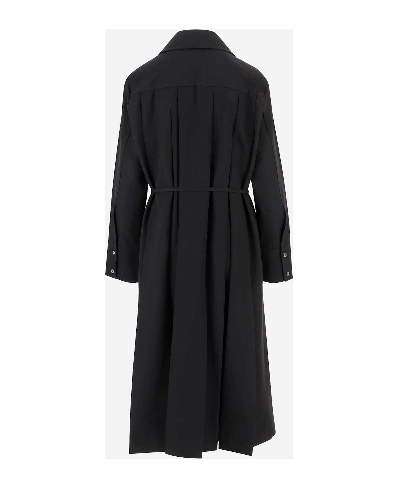 Jil Sander Wool Coat With Belt - Black