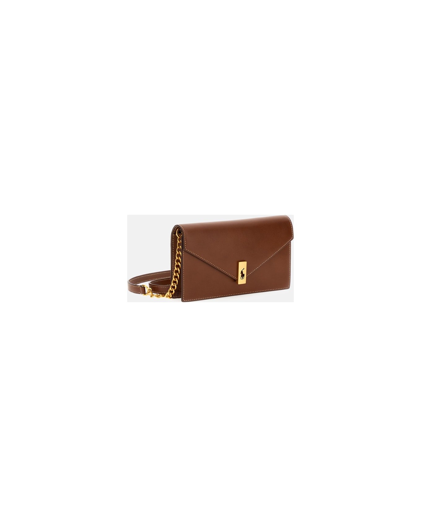 Polo Ralph Lauren Polo Id Leather Chain Wallet And Bag - Brown