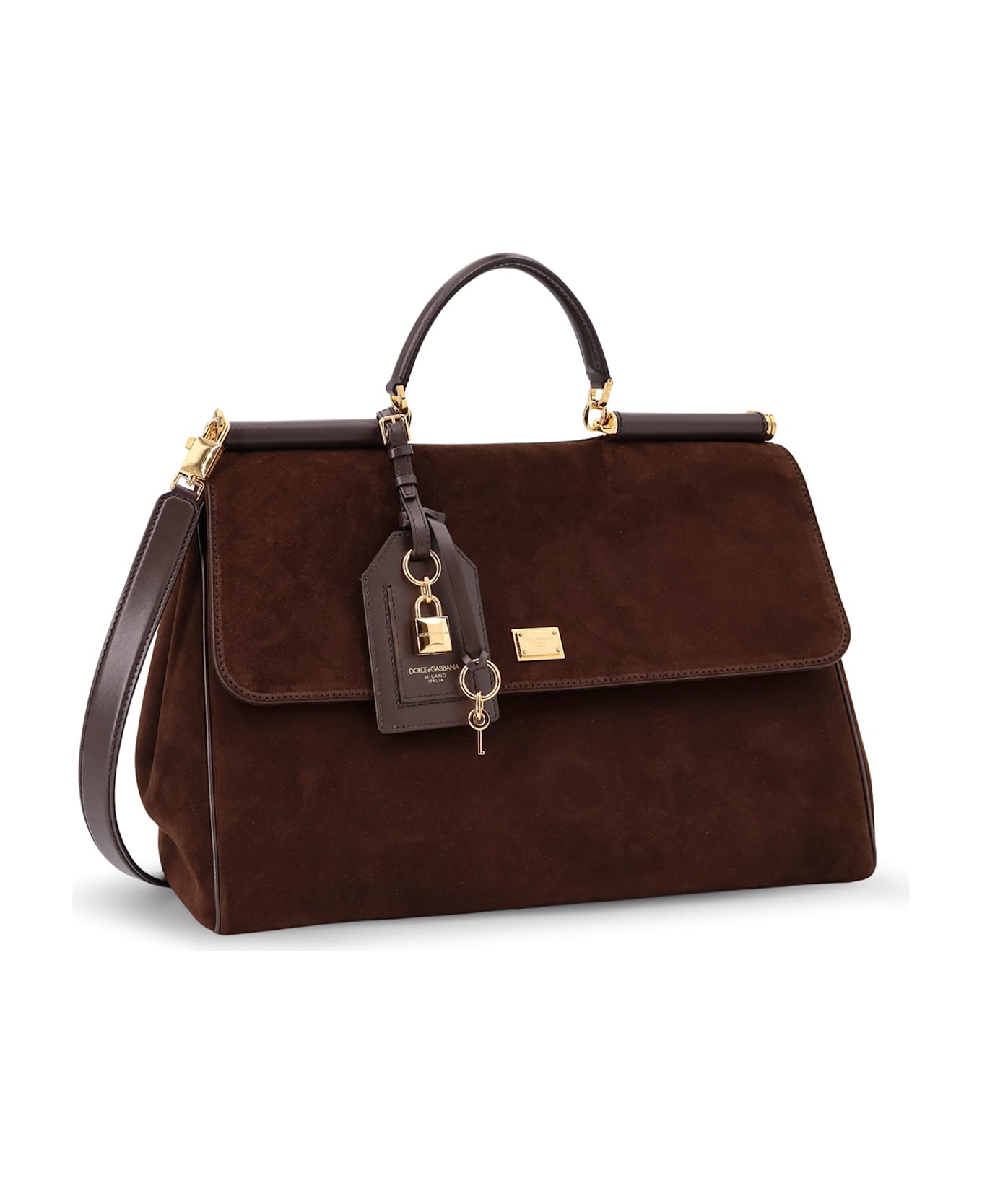 Dolce 
Gabbana My Sicily Suede Shoulder Bag - EBANO/MORO