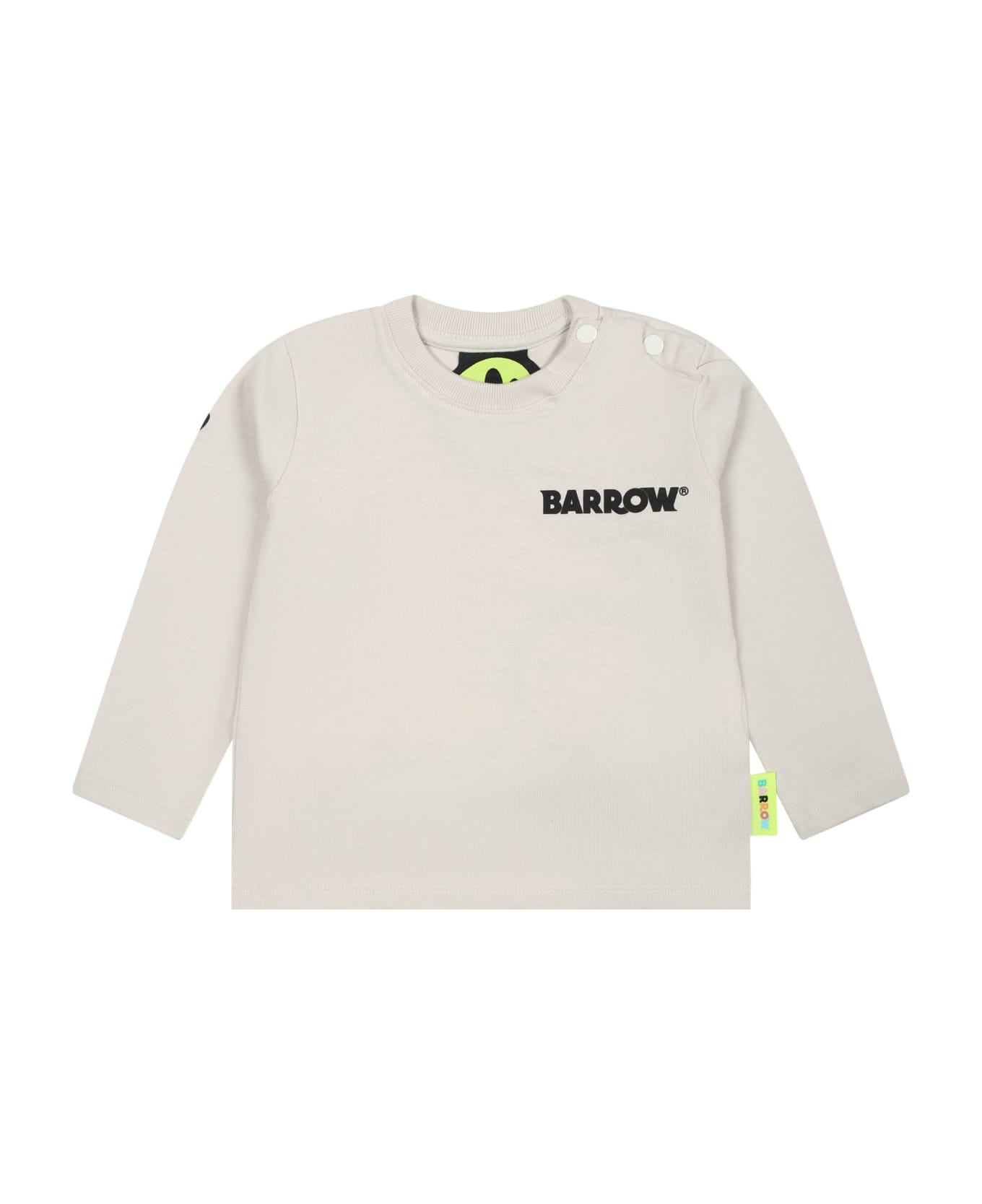 Barrow Beige T-shirt For Babies With Logo - Turtledove