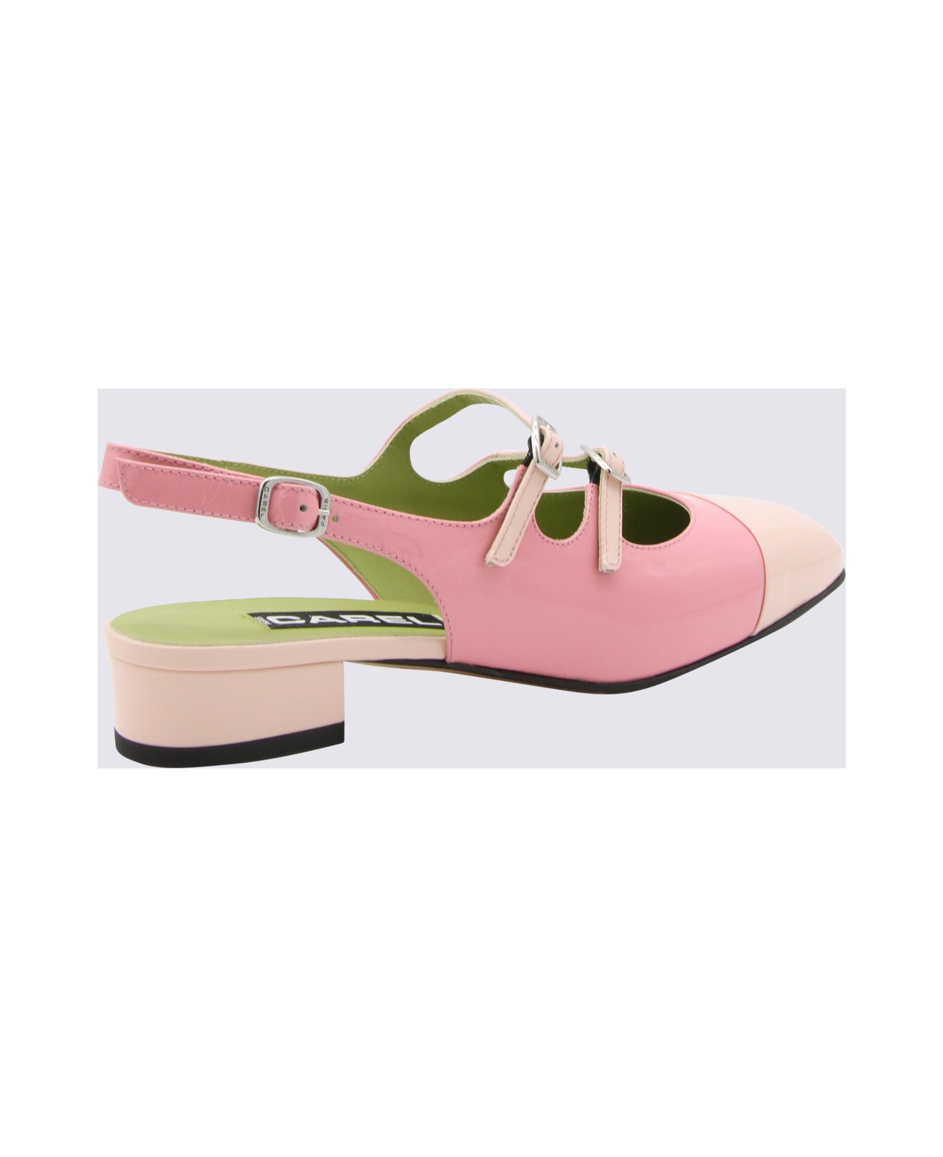 Carel Pink And Nude Leather Abricot Flats