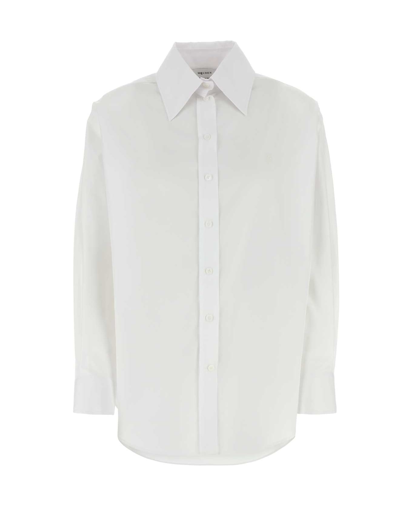 Alexander McQueen White Poplin Shirt - OPTICALWHITE