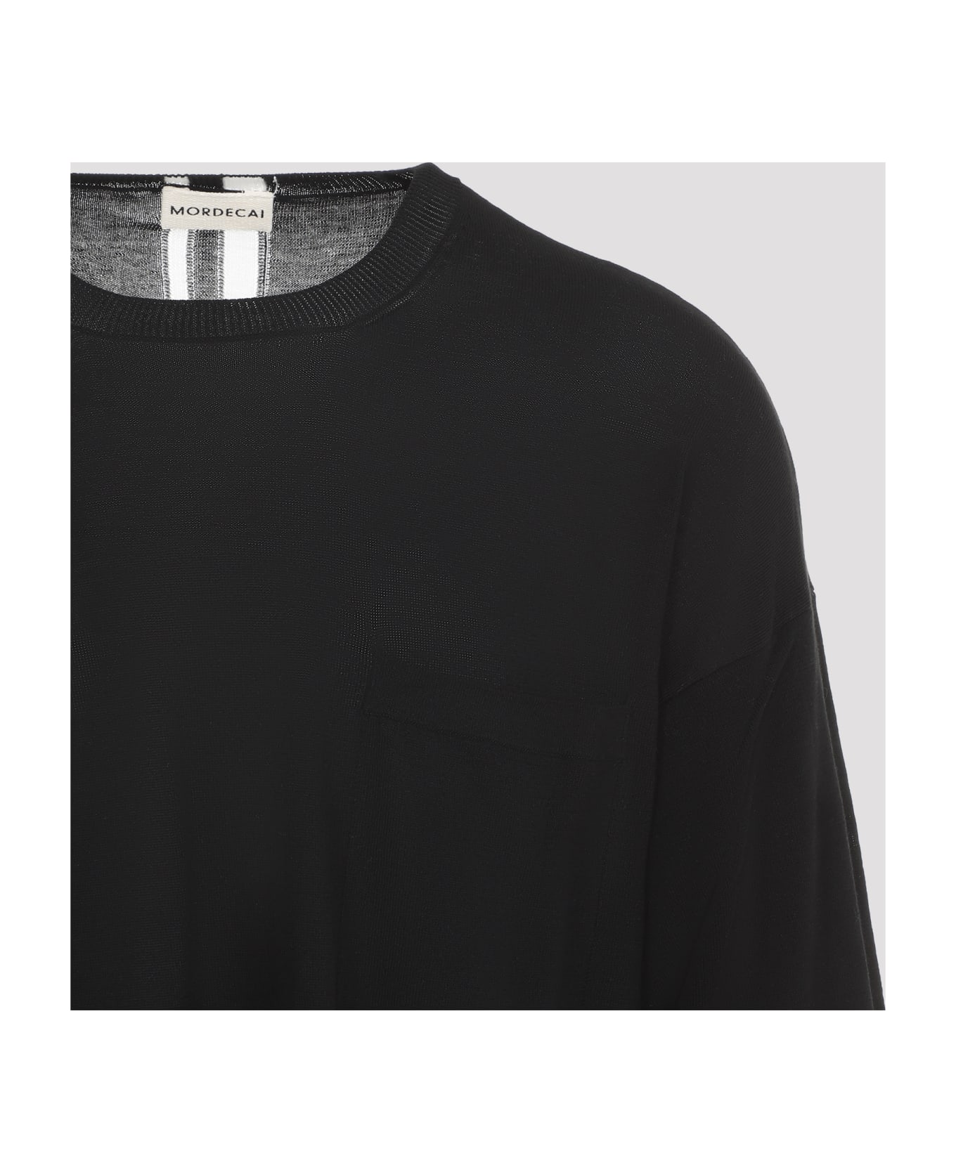 Mordecai Fresco Double Layer Sweater - Black ニットウェア