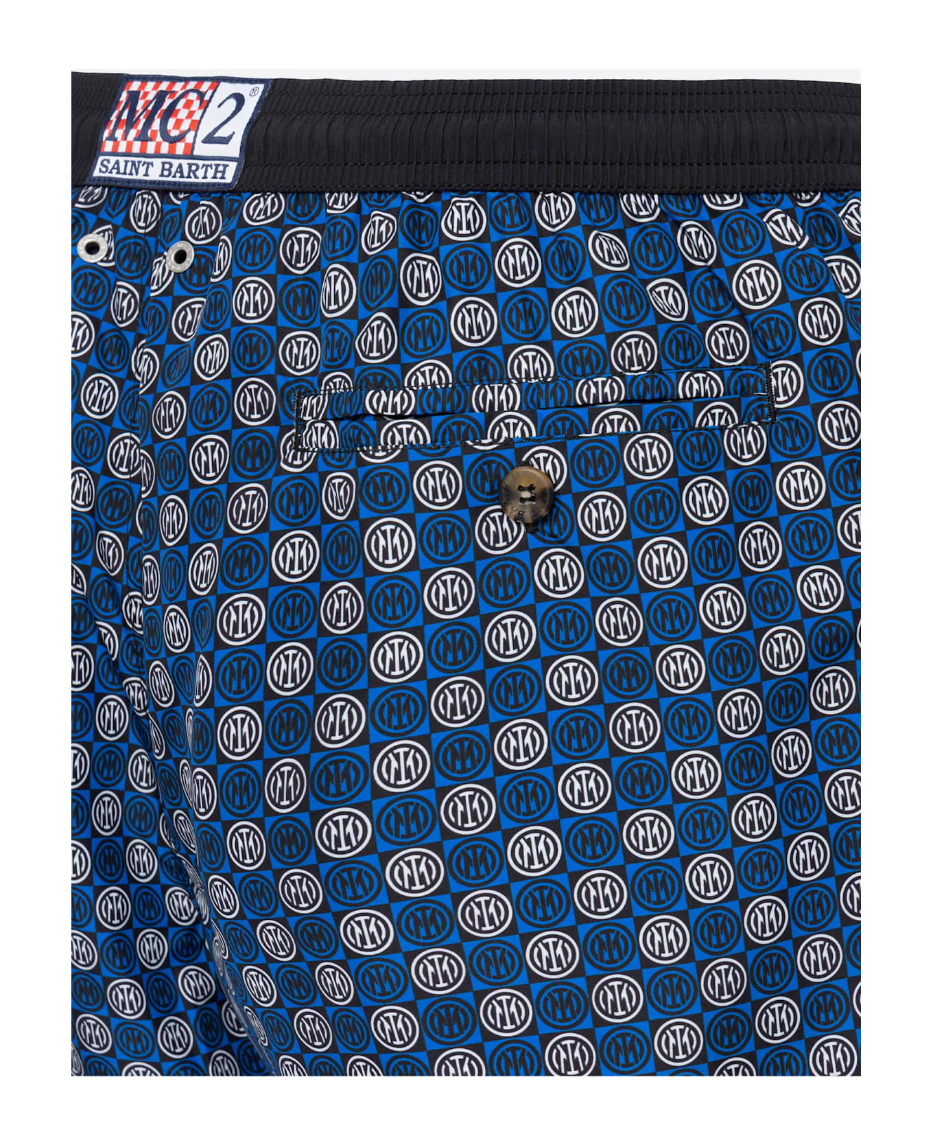MC2 Saint Barth Lightweight Fabric Swim Shorts Lighting With Inter Print | Inter Fc Special Edition - BLUE