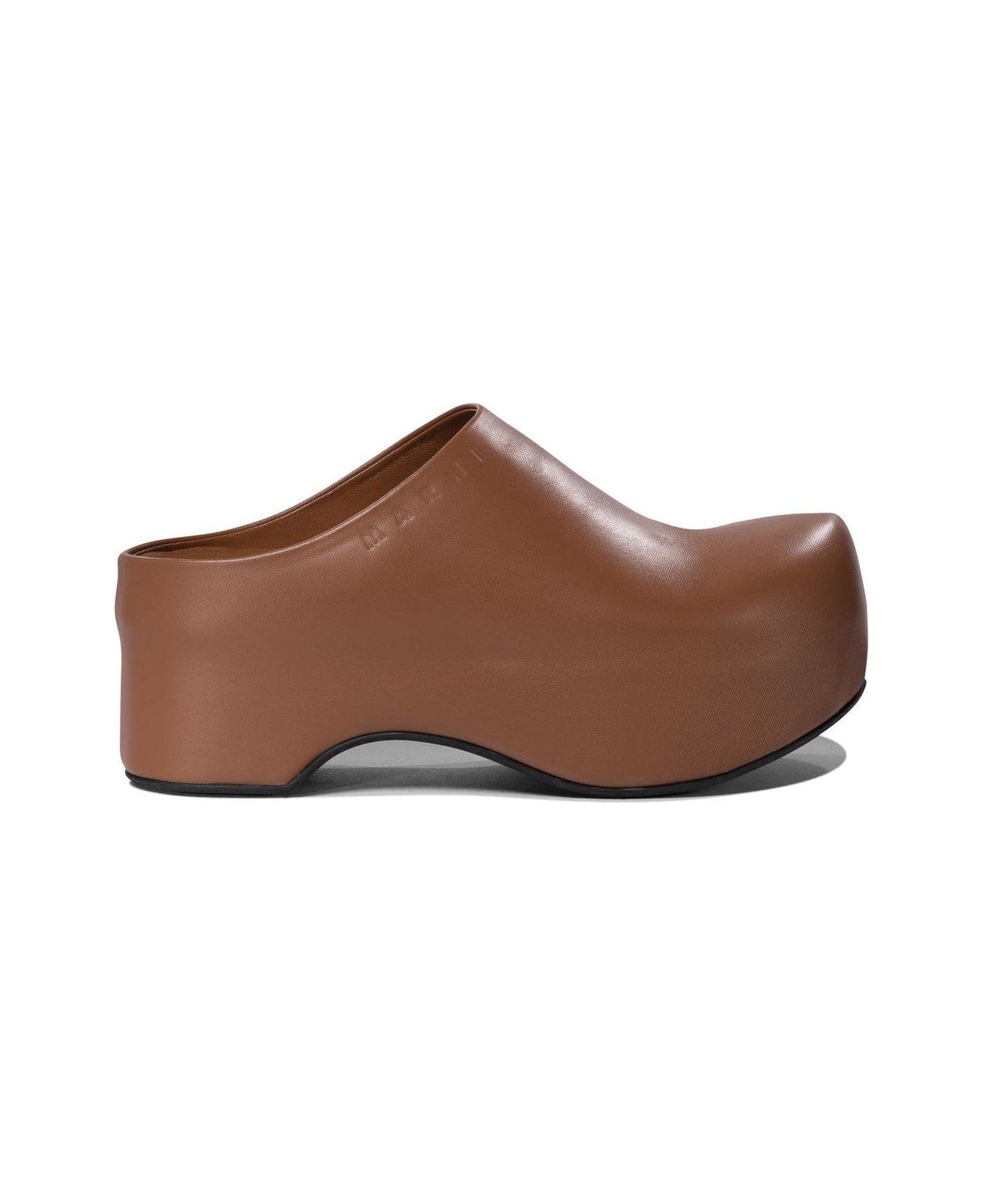 Marni Logo-embossed Slip-on Clogs - WOOD