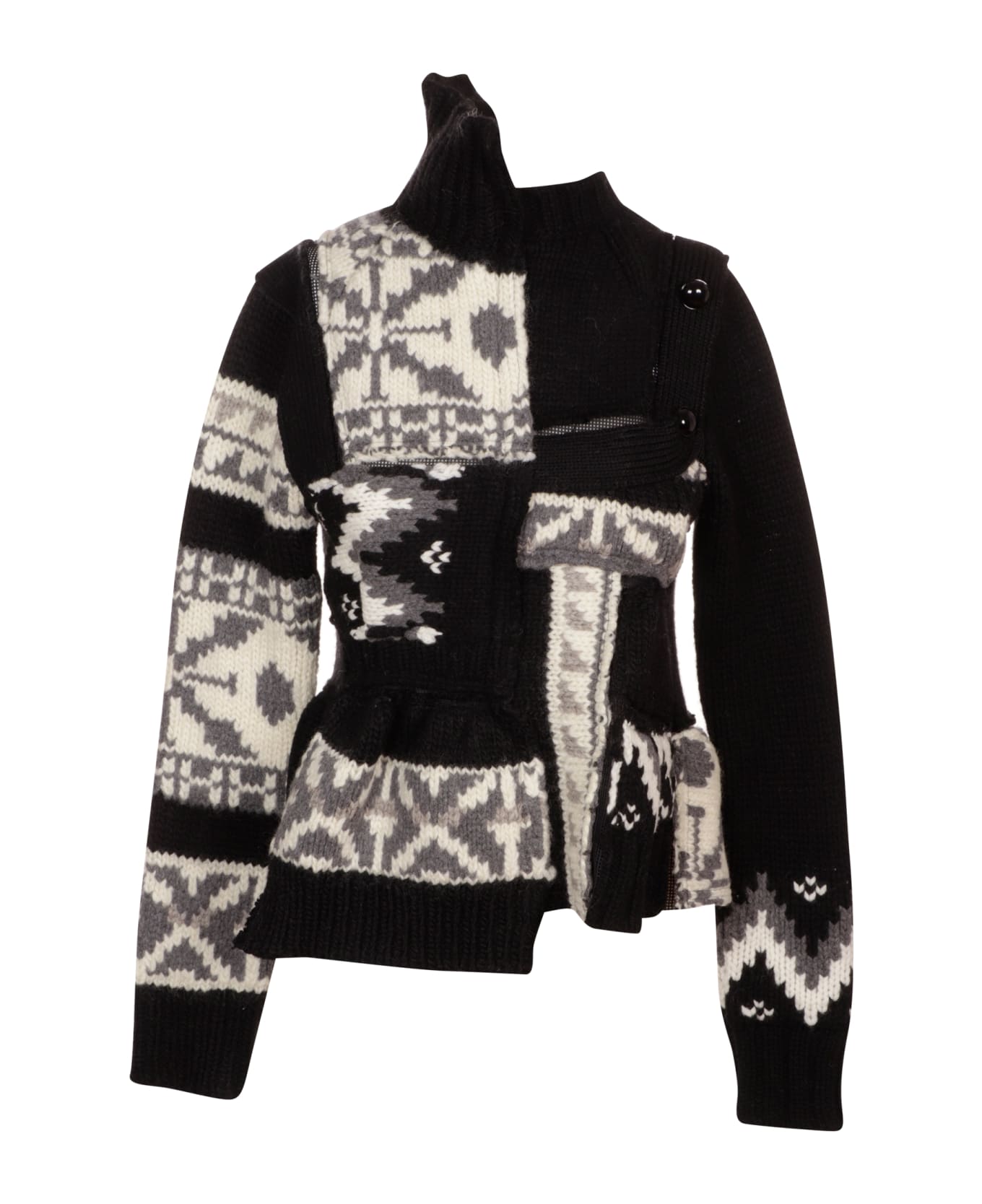 Sacai Nordic Patchwork Knit Pullover | italist