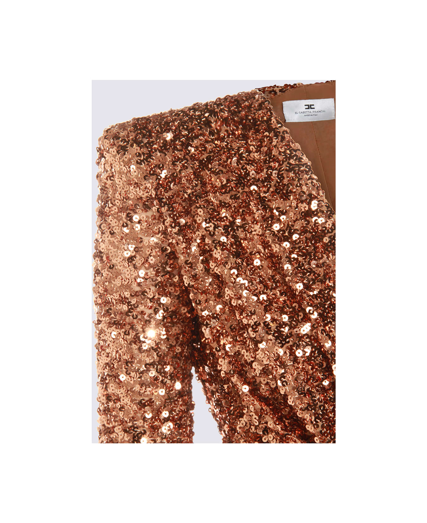 Elisabetta Franchi Bronze Maxi Dress - BROWN SUGAR