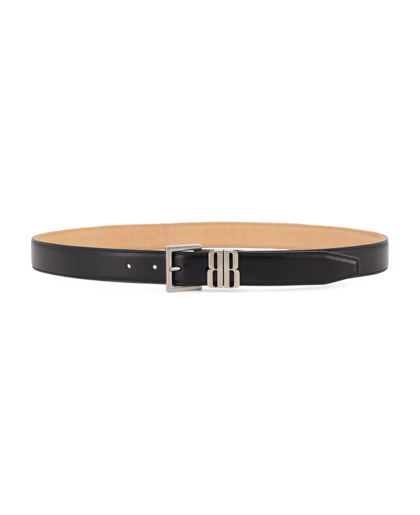 Balenciaga Bb Edit Leather Belt - Black