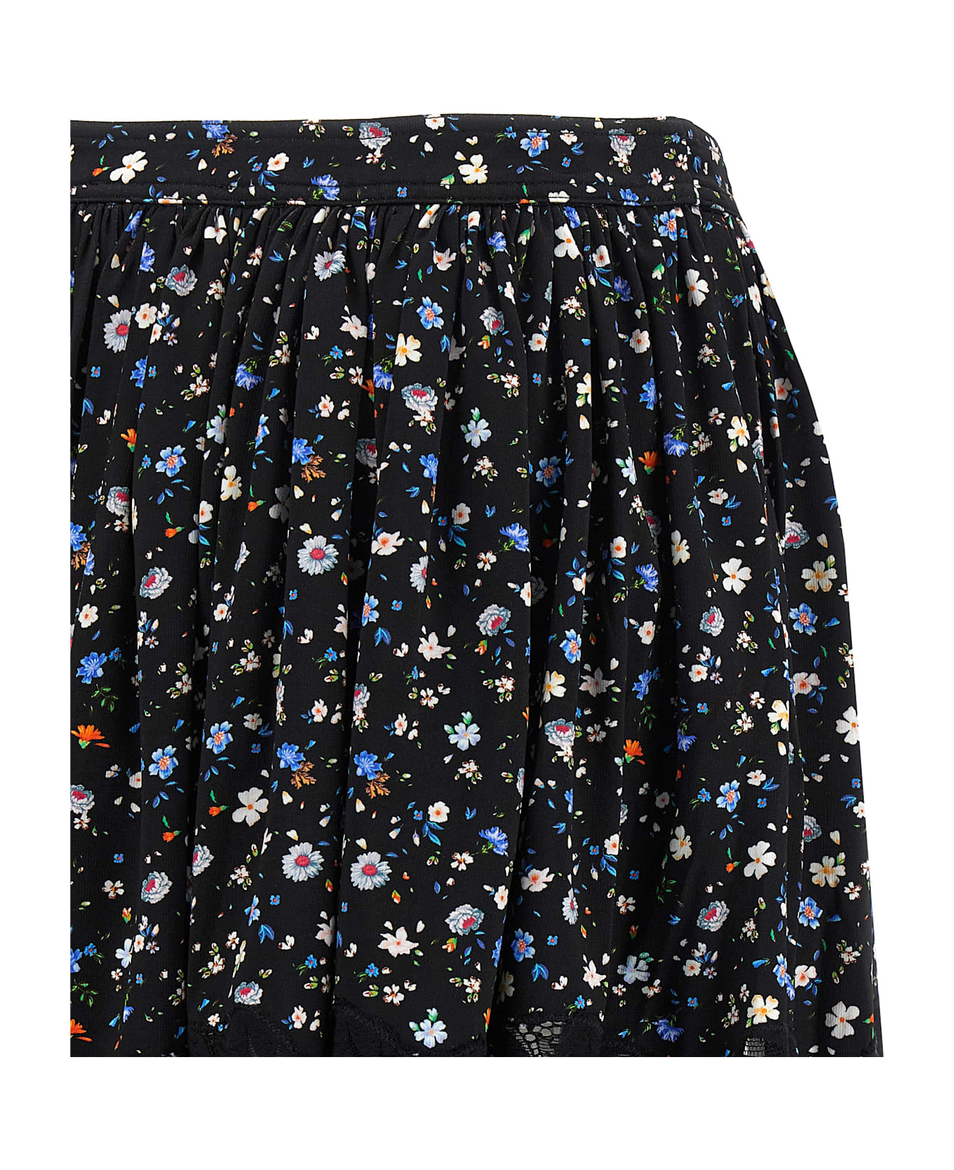 Paco Rabanne Floral Lace Skirt - Black  