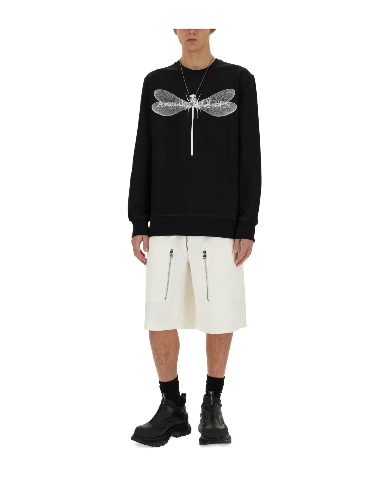 Alexander McQueen Dragonfly Logo Sweatshirt - Black フリース