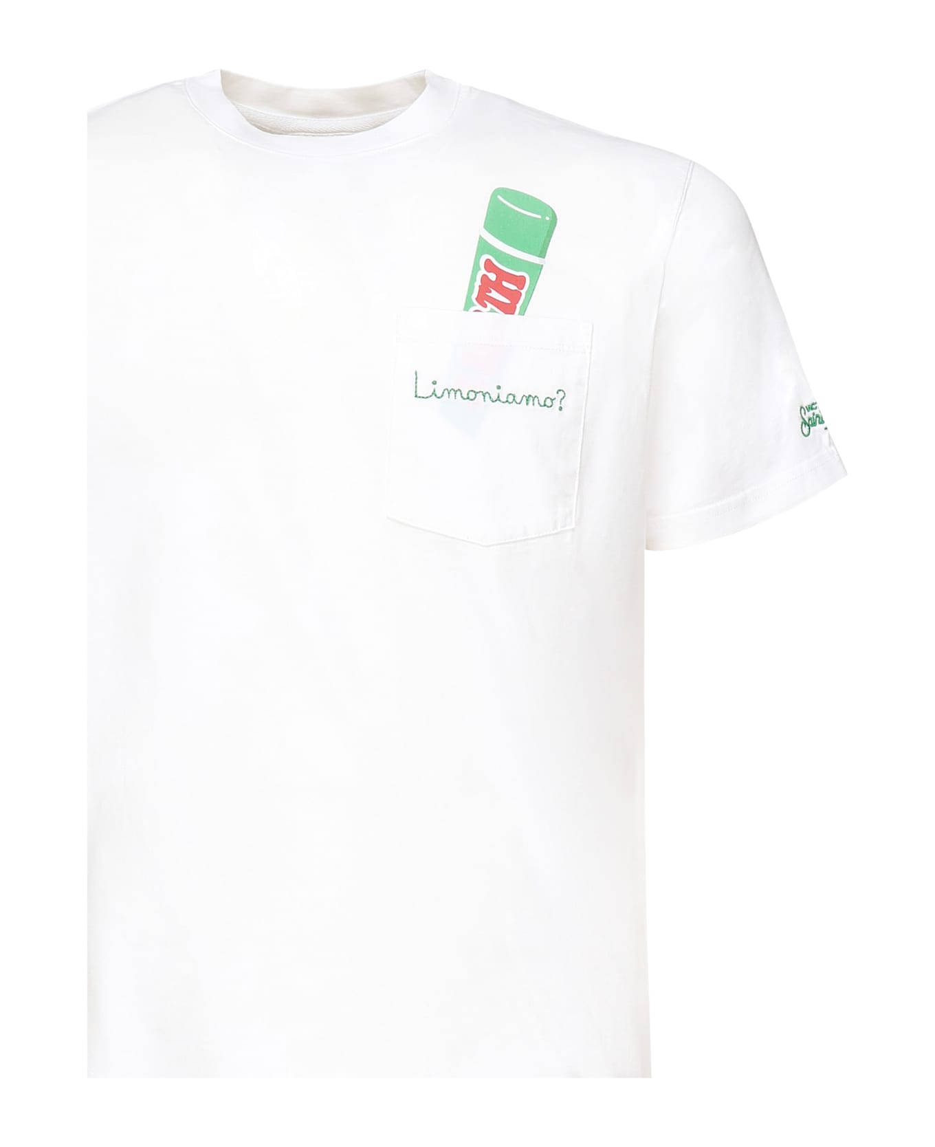 MC2 Saint Barth Austin T-shirt With Embroidery And Print - White