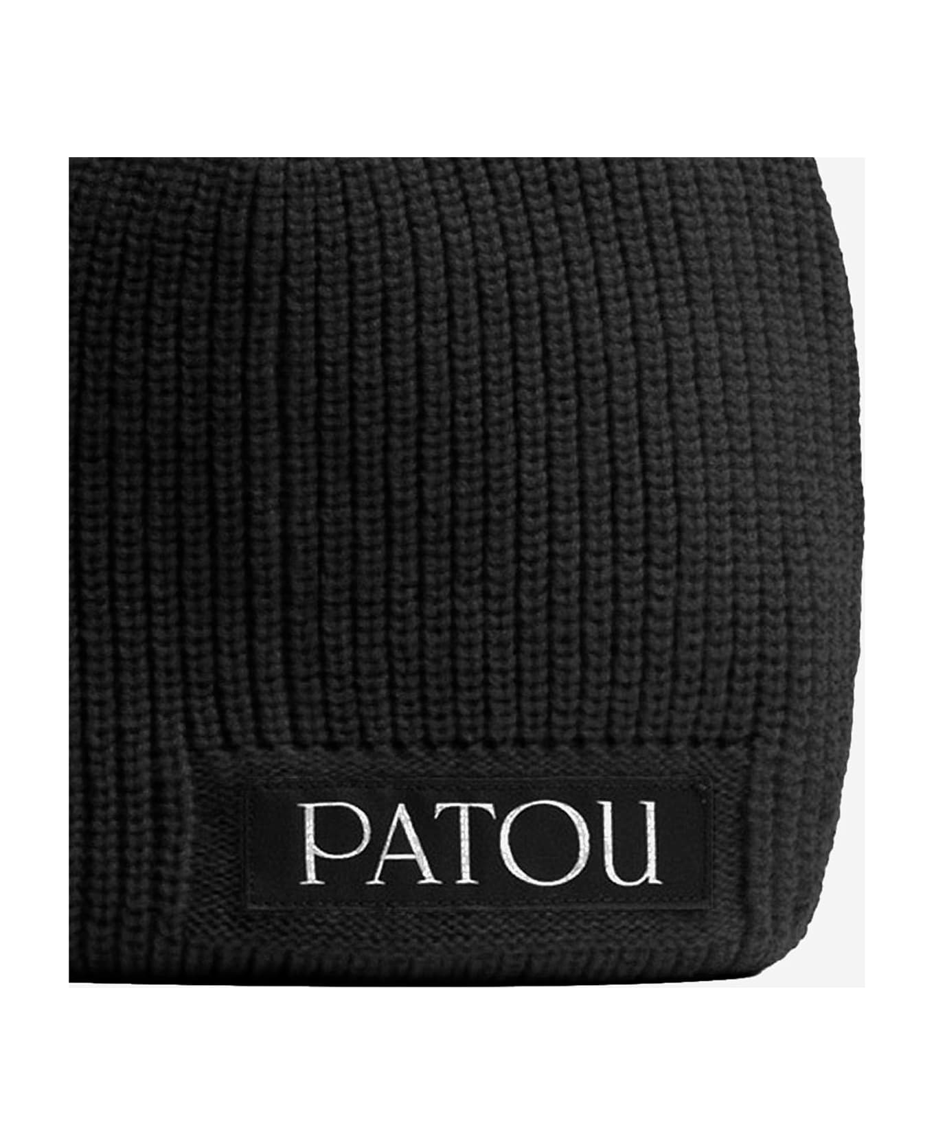 Patou Stretch Wool Blend Beanie - Black