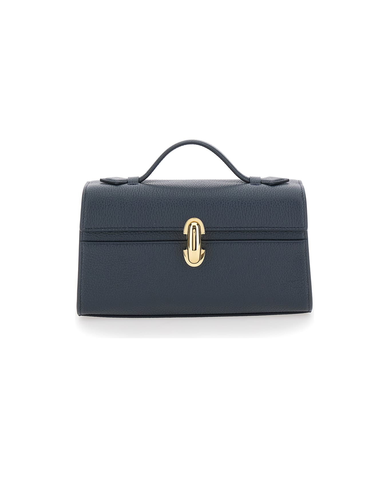 Savette Symmetry Pochette In Grained Calf Leather - Blu