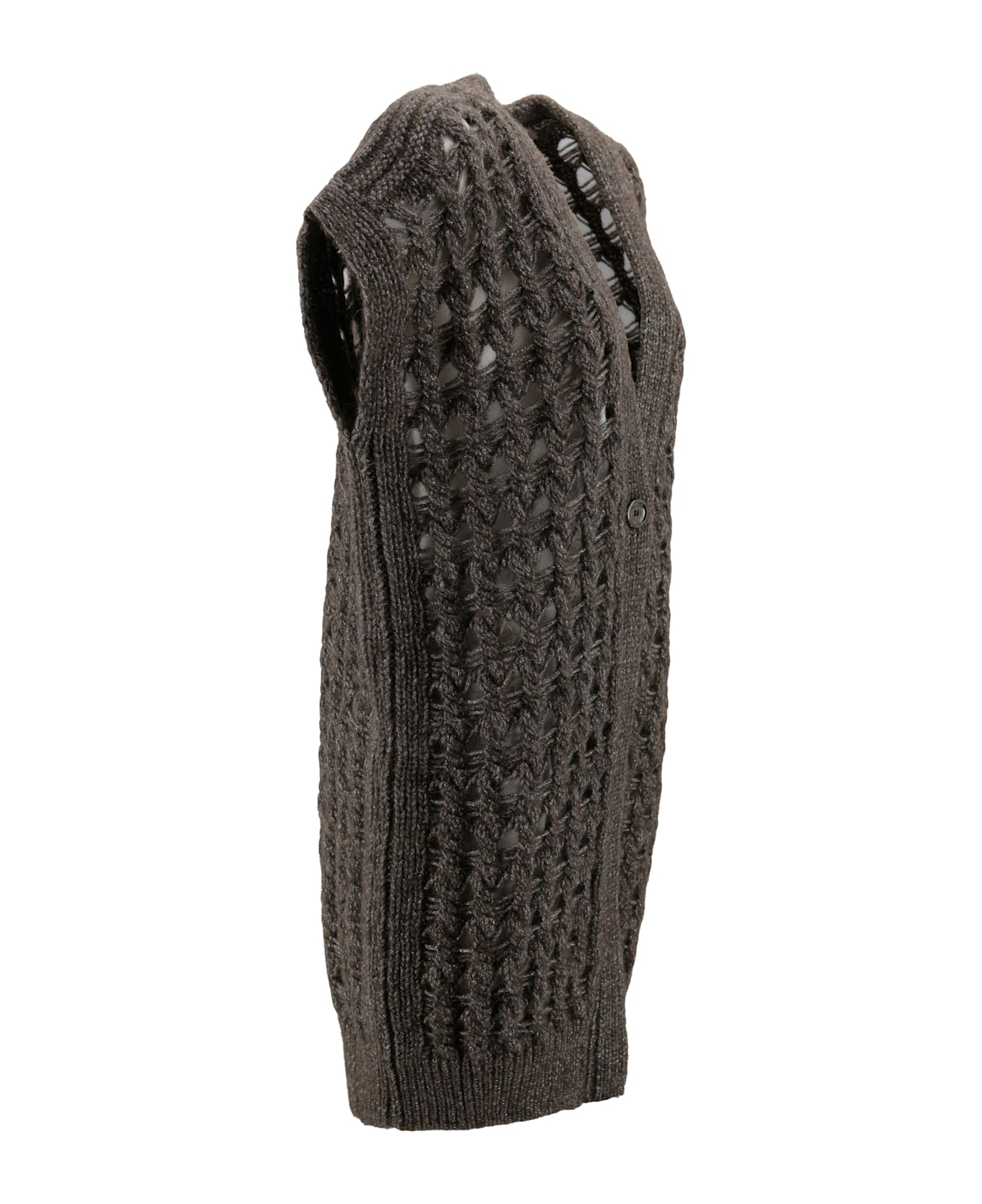 Herno Sleeveless Cardigan - Fondente