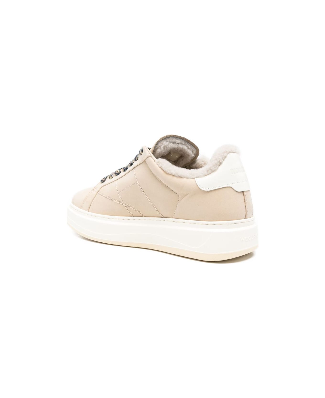 Woolrich Arrow Leather Sneakers - Cream