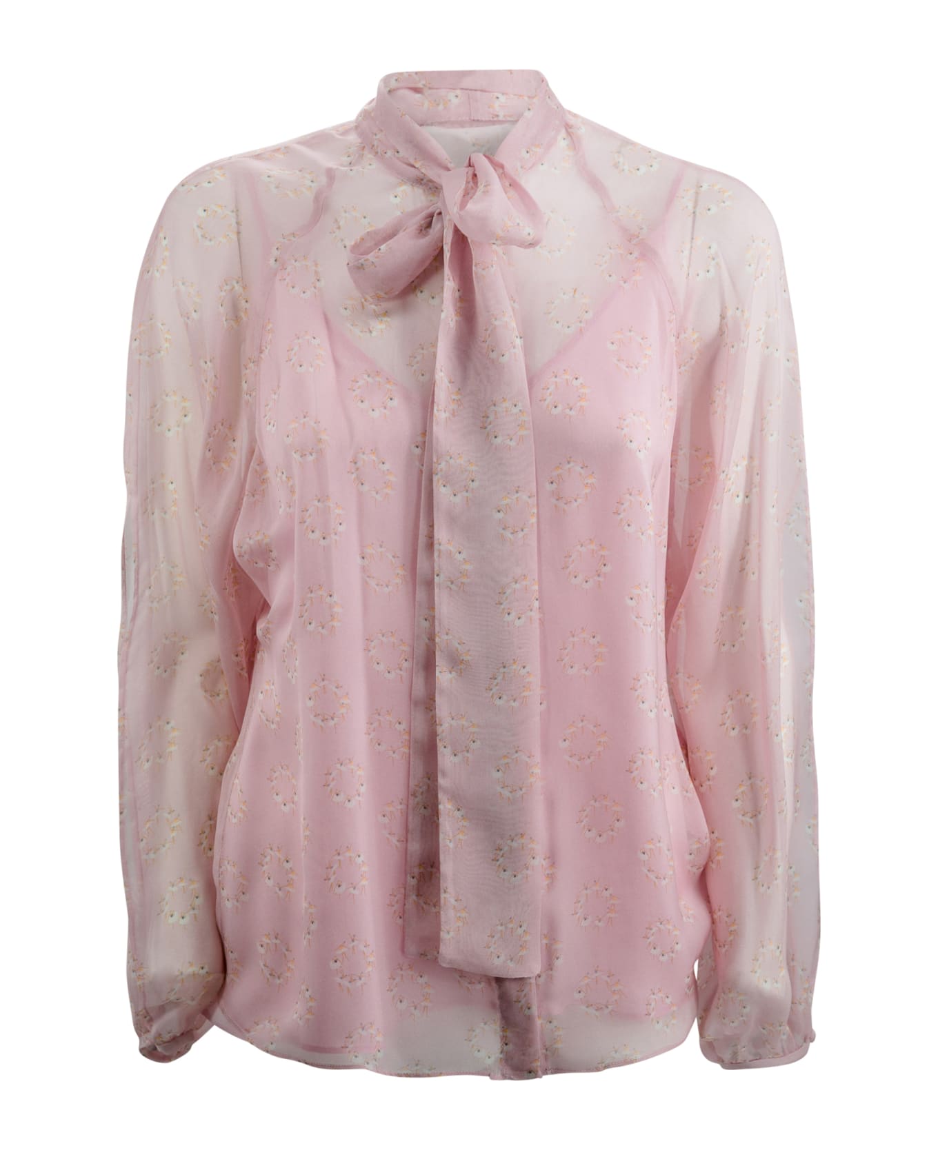Max Mara Studio Georgette Blouse With Bow - Pink