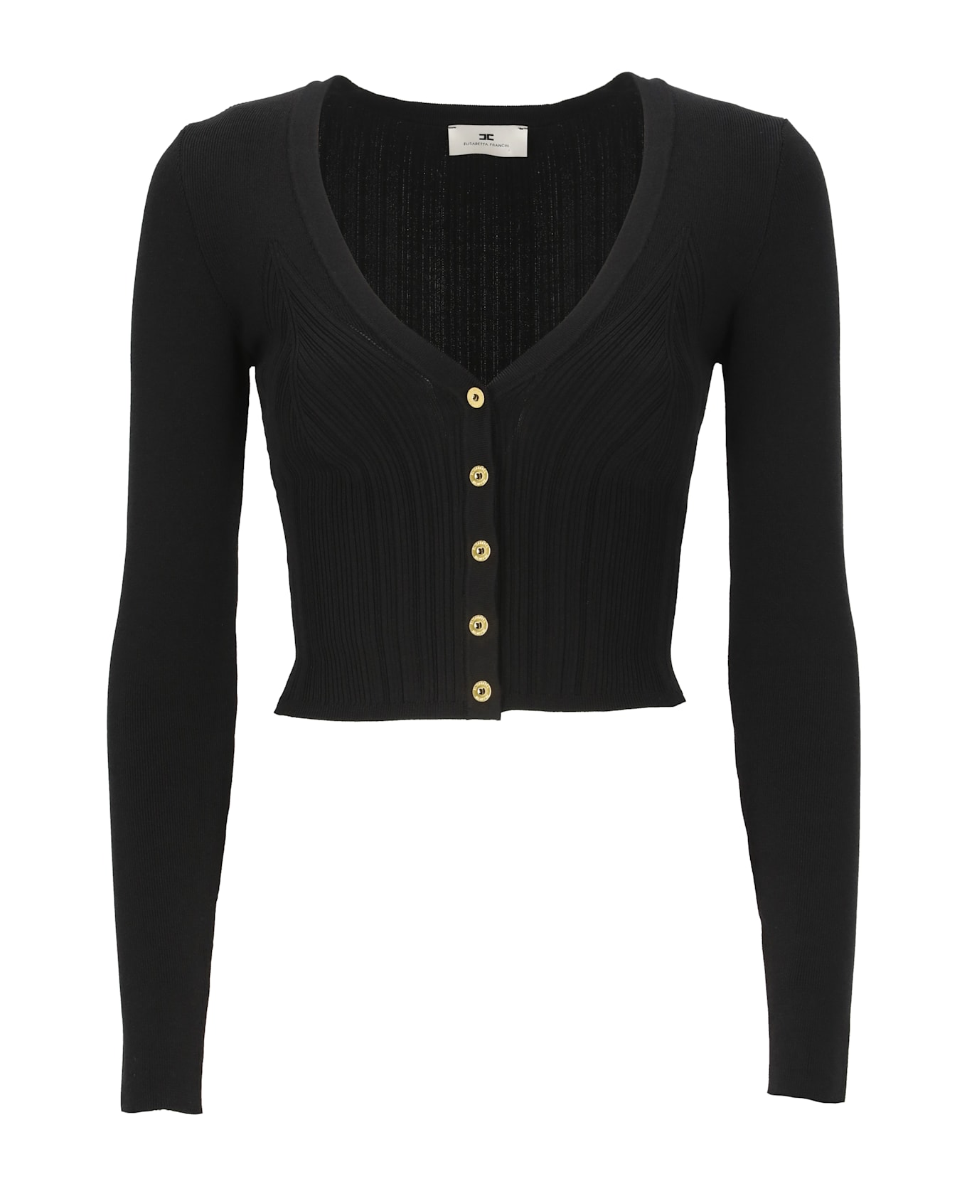 Elisabetta Franchi Viscose Blend Cardigan - Black
